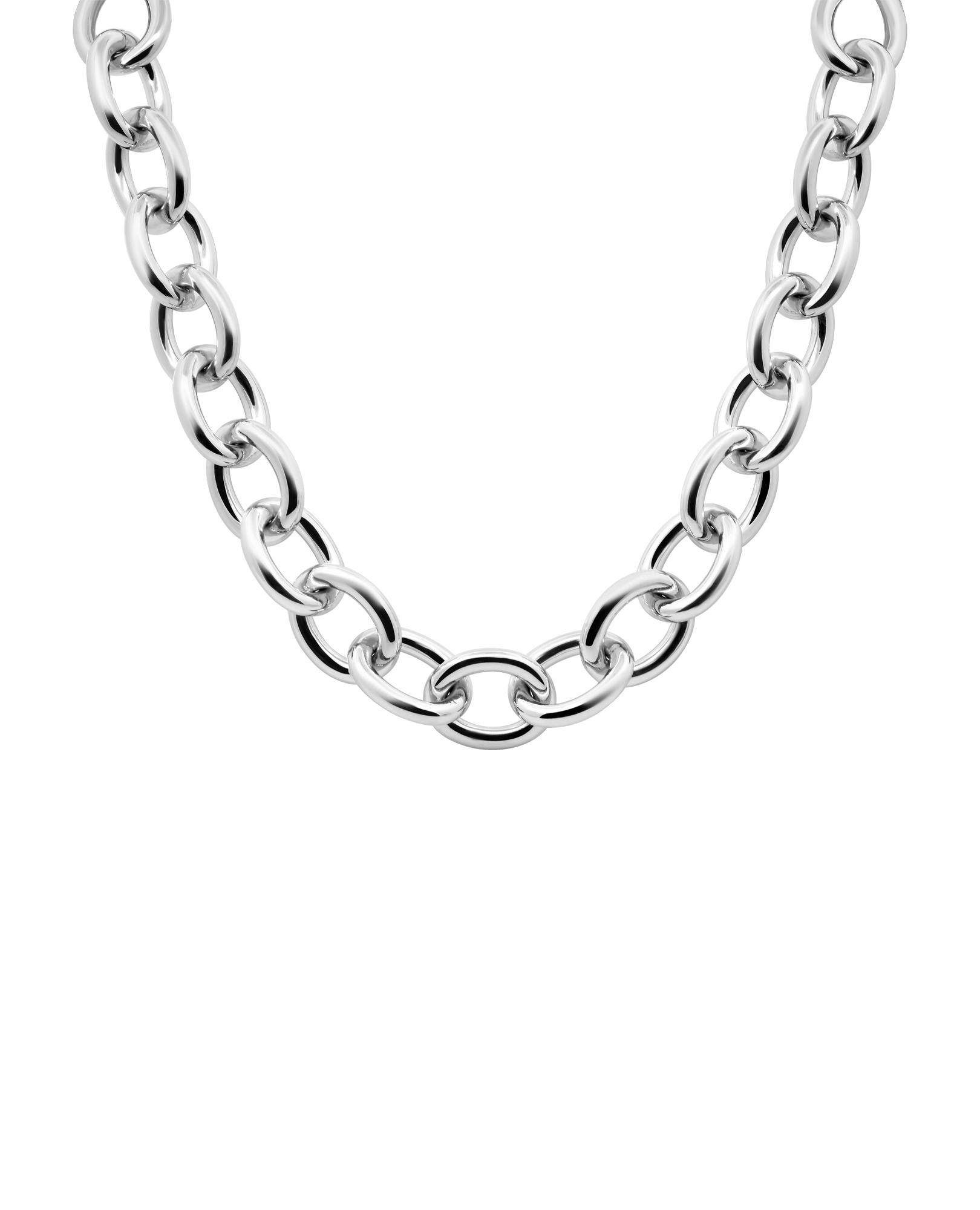 15-17.5" 10.5MM Oval Link chain | Silver