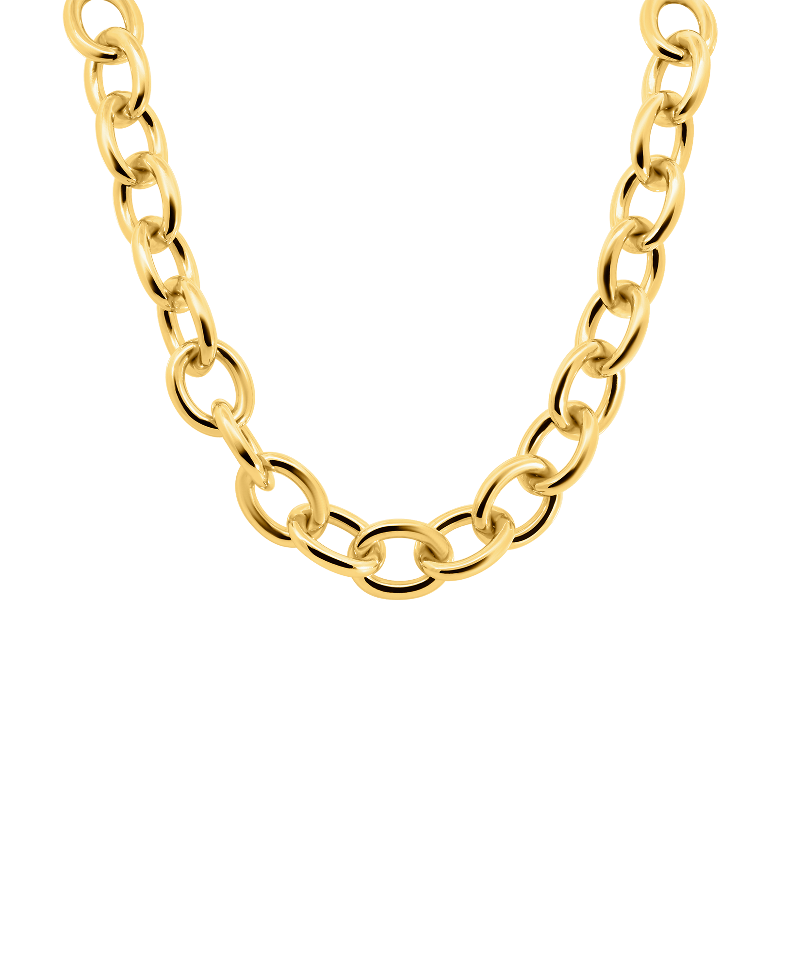 15-17.5" 10.5MM Oval Link chain | Silver Vermeil