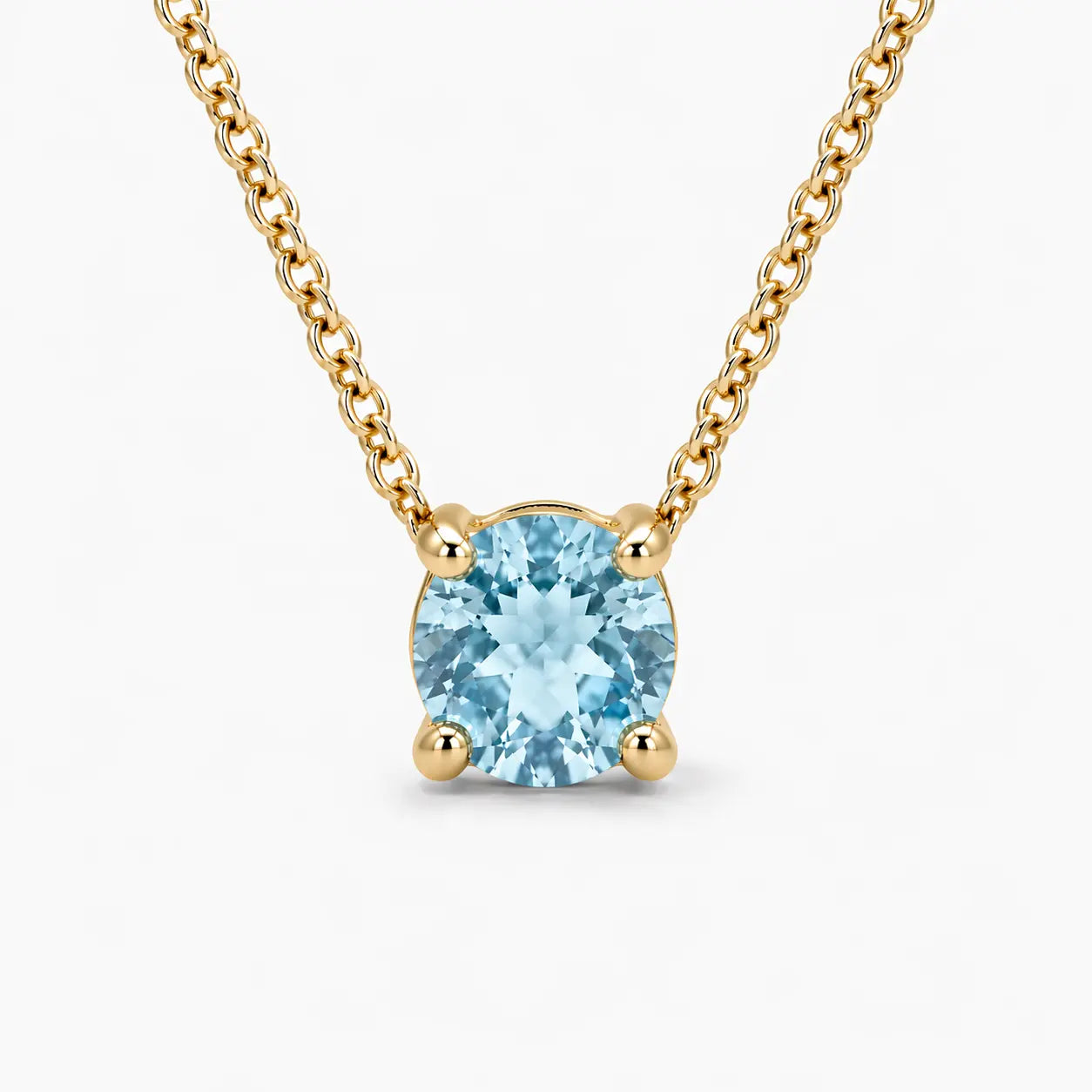 16.5" + 1" Sky Blue Topaz Necklace | 10kt Yellow Gold