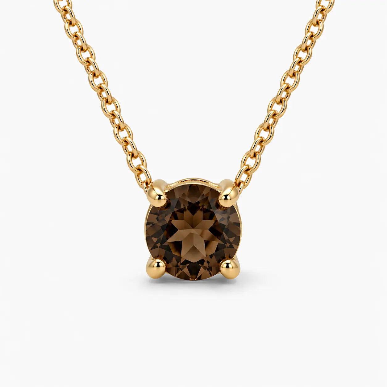 16.5" + 1" Smoky Quartz Necklace | 10kt Yellow Gold