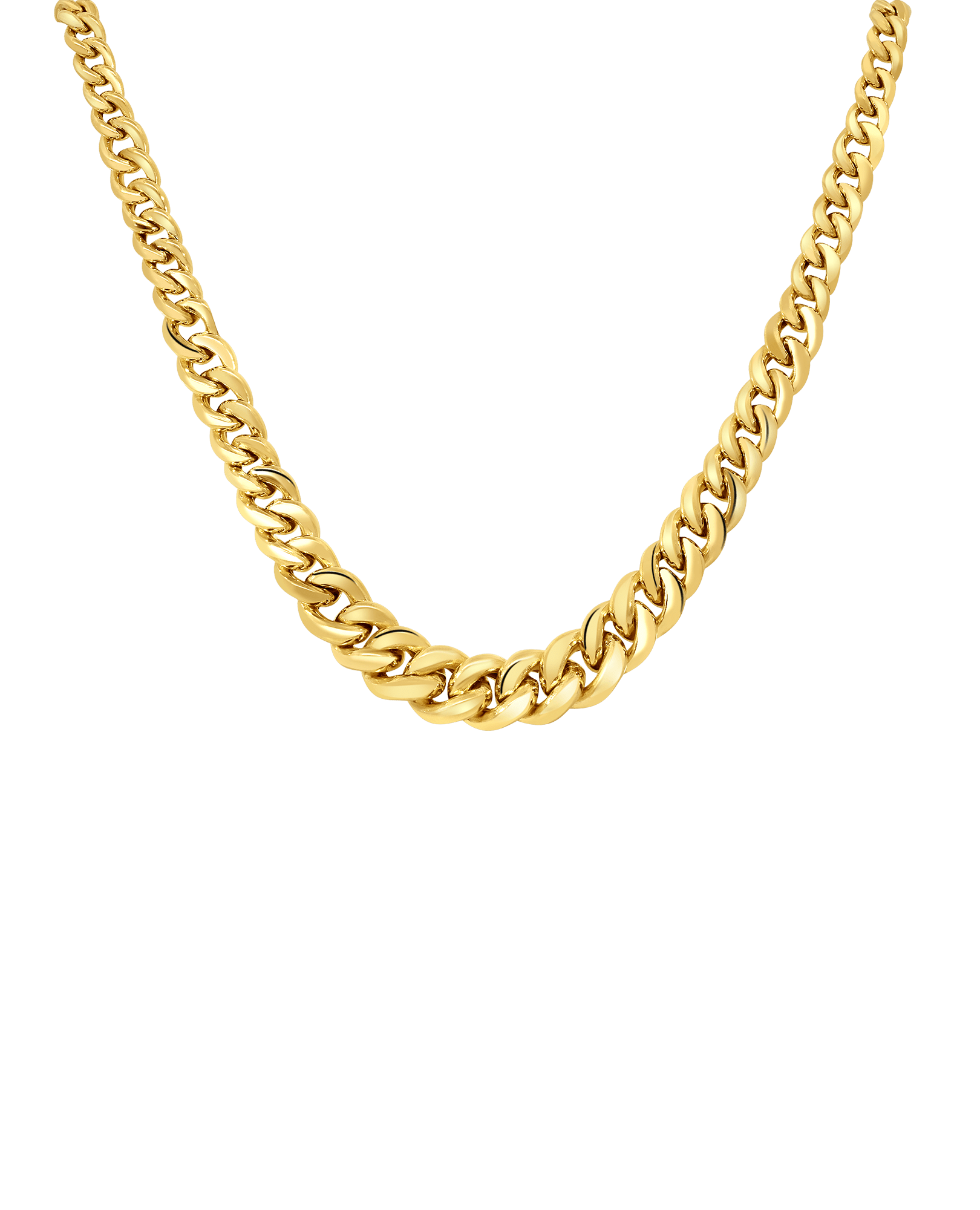 18" 4-7.5MM Graduated Hollow Curb chain | 10kt Yellow Gold