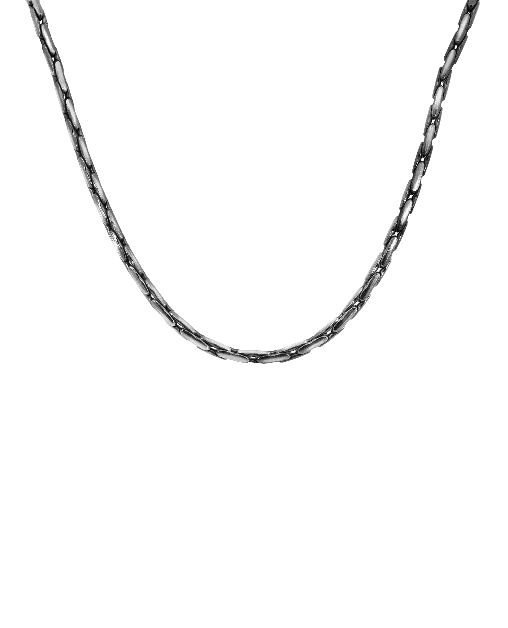 20" Brushed Gunmetal Boston Chain | Silver