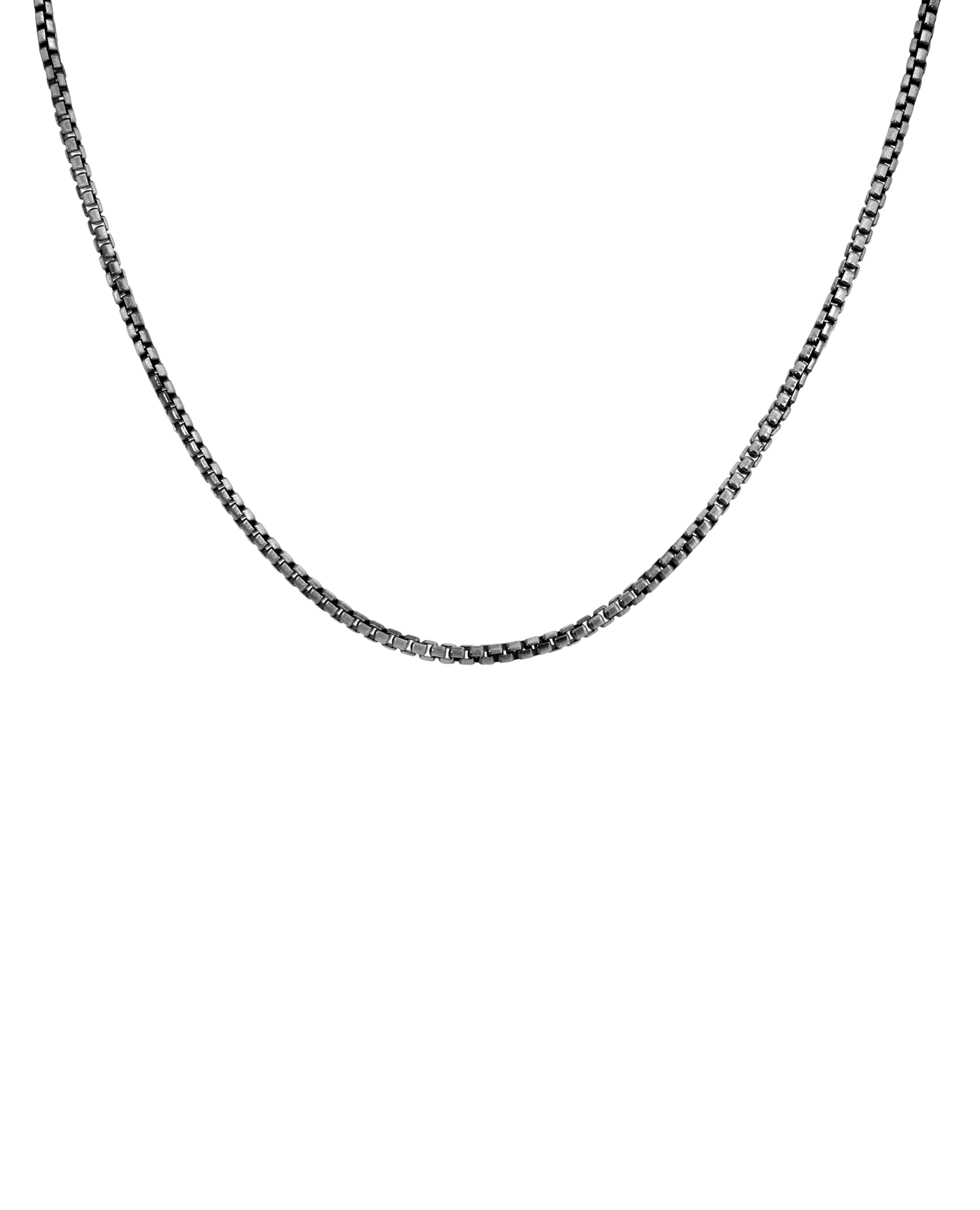 20" Brushed Gunmetal Box Chain | Silver
