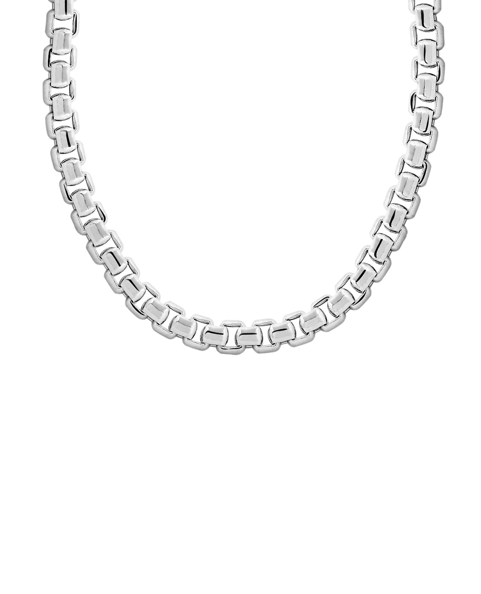 20" Rounded Box Chain | 10kt White Gold