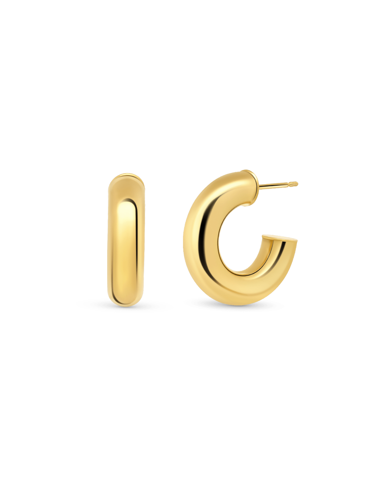 21MM Half Hoop Earrings | 10kt Yellow Gold