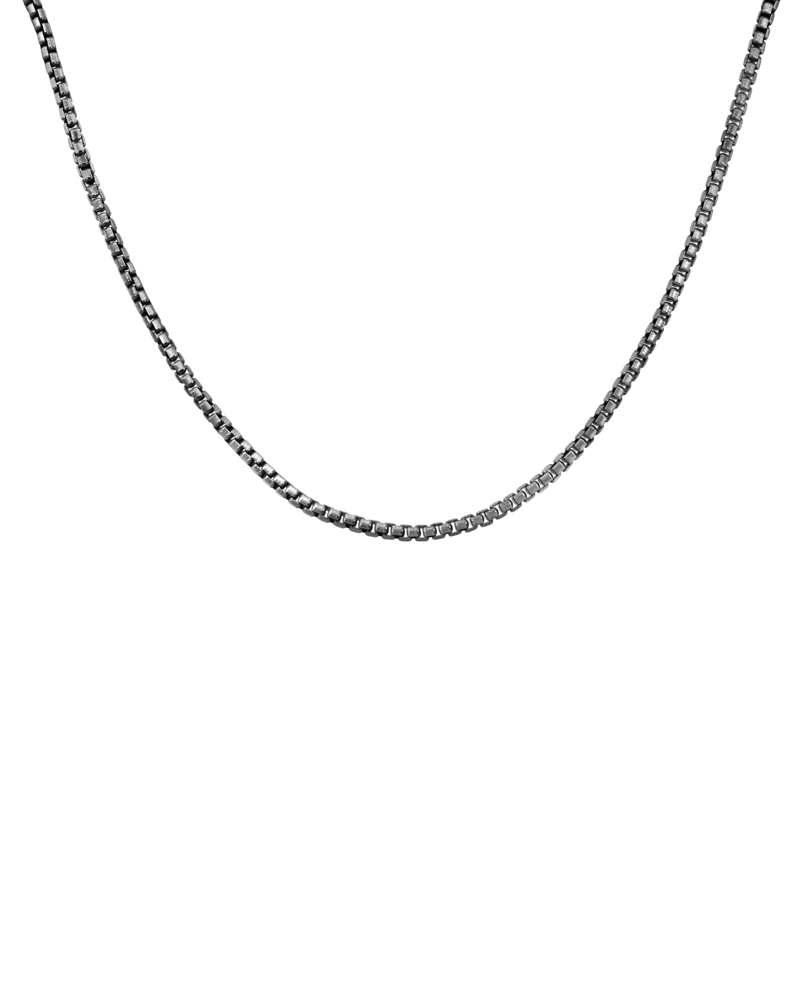 22" Brushed Gunmetal Box Chain | Silver
