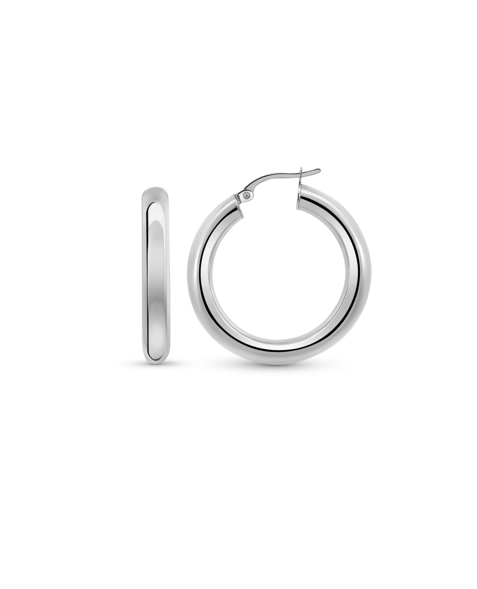 27MM Weightless Hoop Earrings | 10kt White Gold