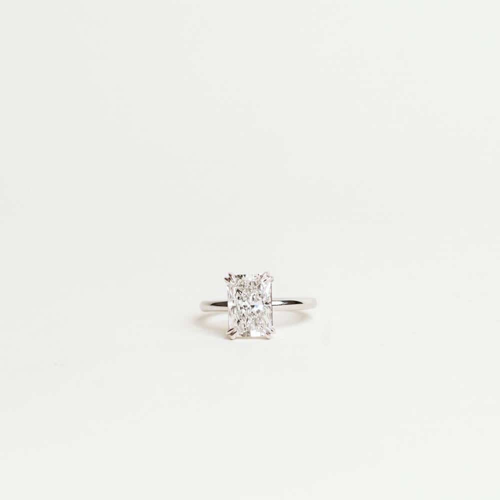 Engagement Ring Lab Grown 3.5 Carat Elongated Radiant Diamond | 14KT White Gold
