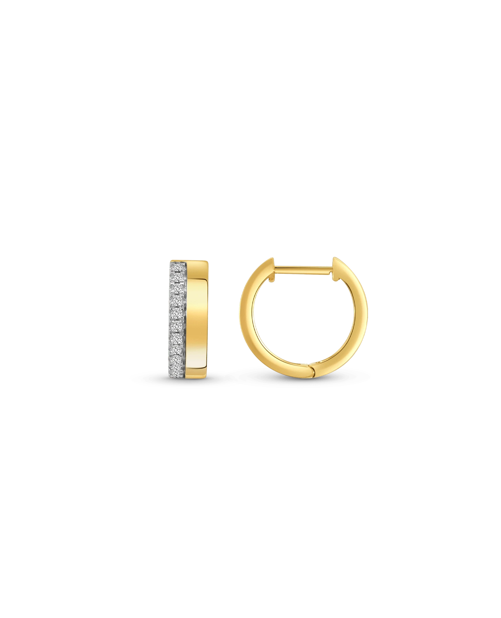 4.5MM Cigar Hoop Earrings .24 Carat TW Diamond | 10kt Yellow Gold