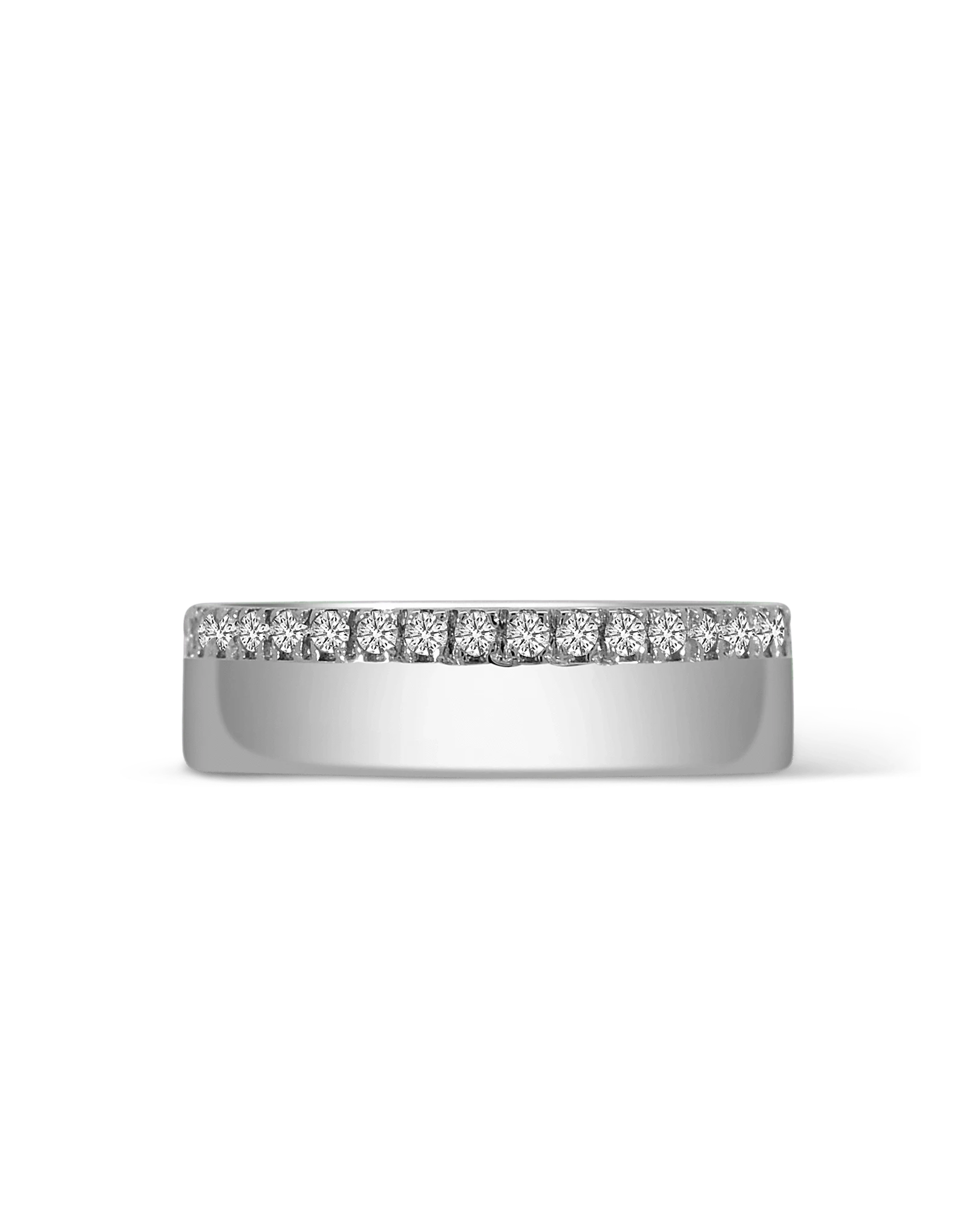 5MM Cigar Band .25 Carat TW Diamond | 10kt White Gold