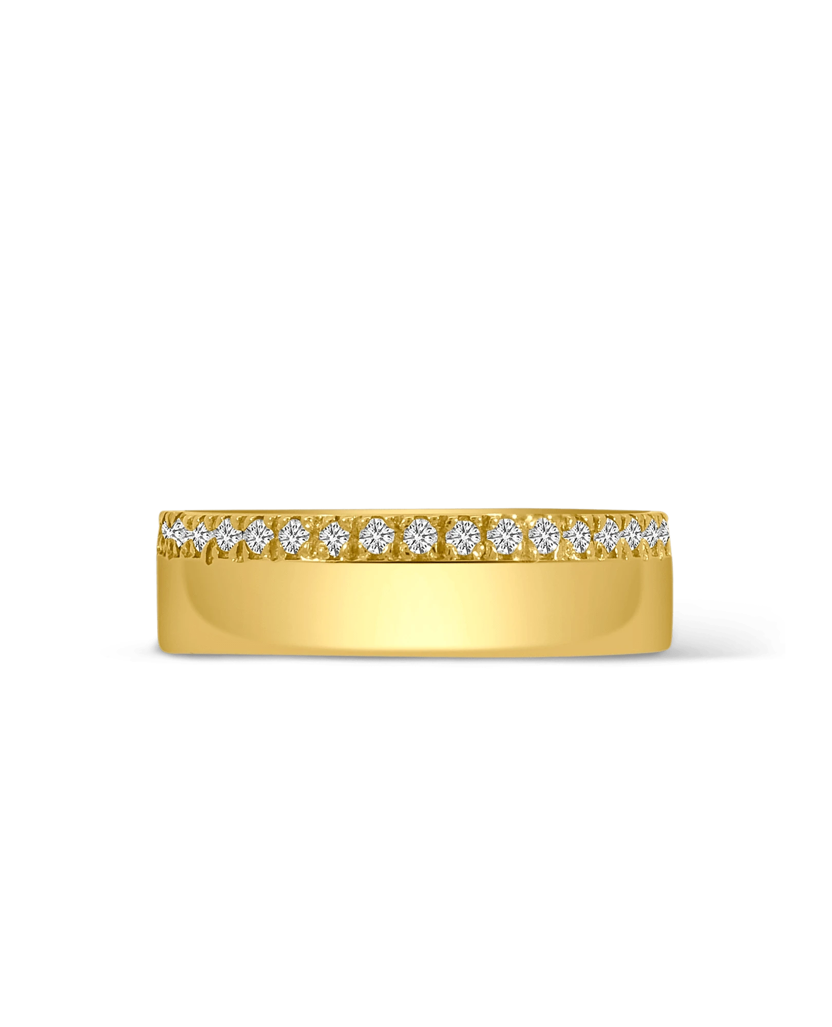 5MM Cigar Band .25 Carat TW Diamond | 10kt Yellow Gold