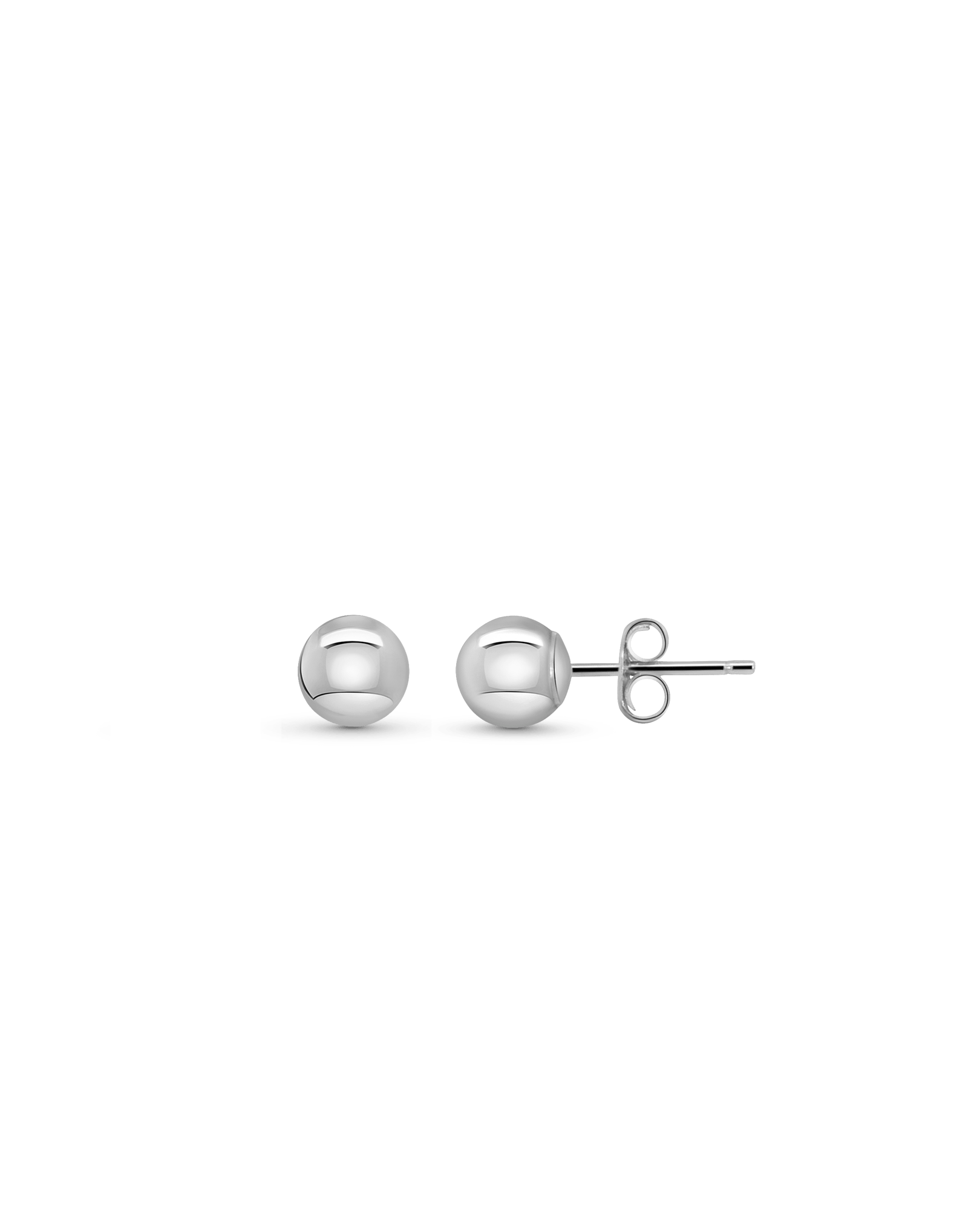 5MM Orb Stud Earrings | 14kt White Gold