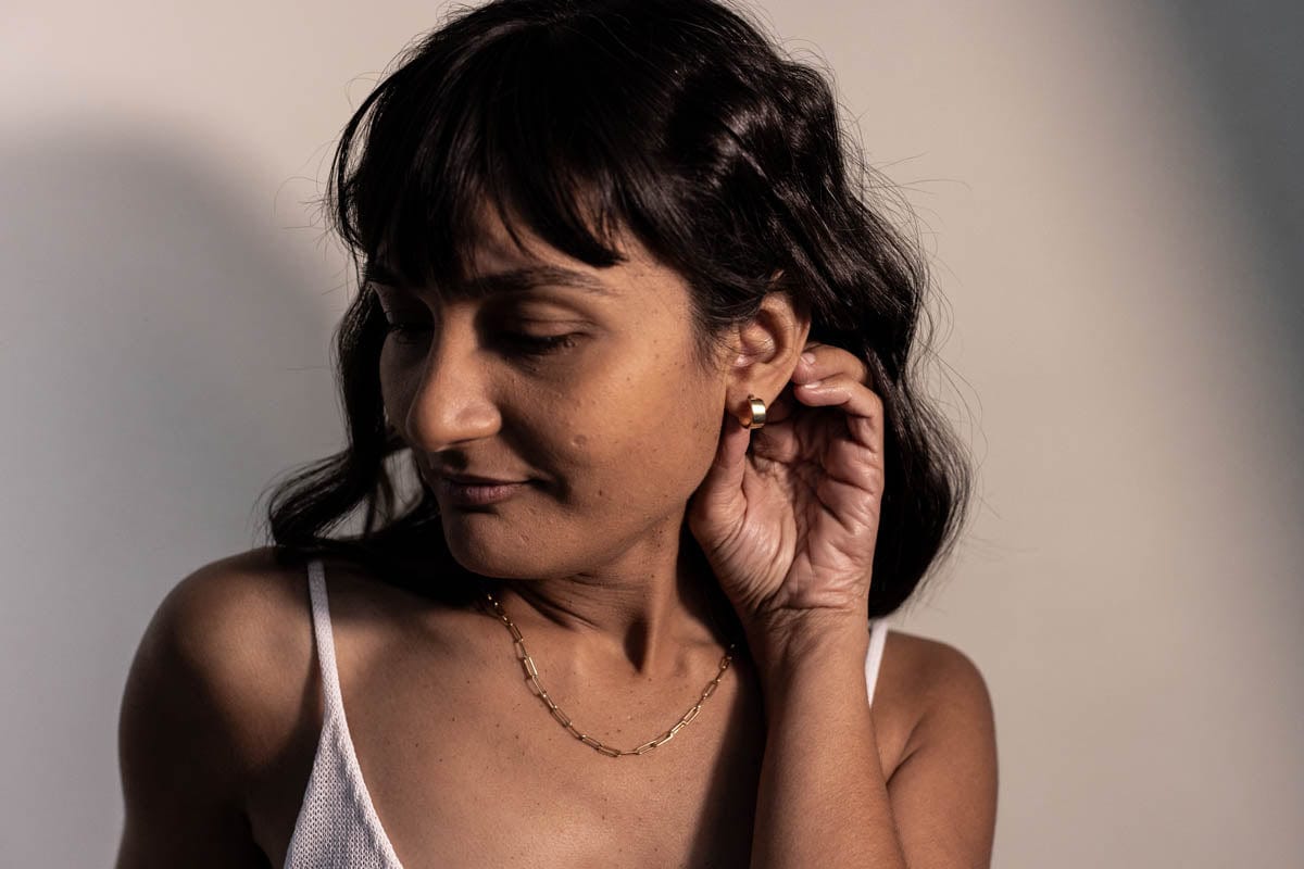 5MM Petite Cigar Hoop Earrings | 10kt Yellow Gold