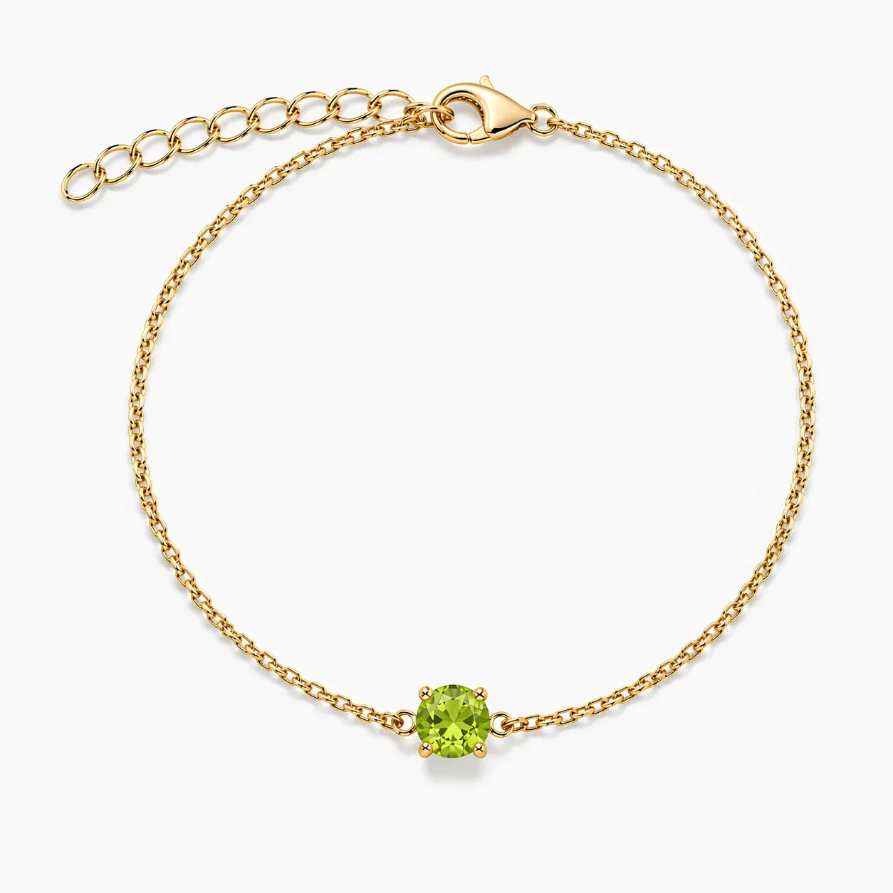 6" + 1.5" Peridot Bracelet | 10kt Yellow Gold