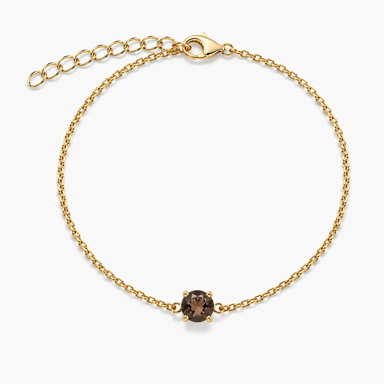 6" + 1.5" Smoky Quartz Bracelet | 10kt Yellow Gold