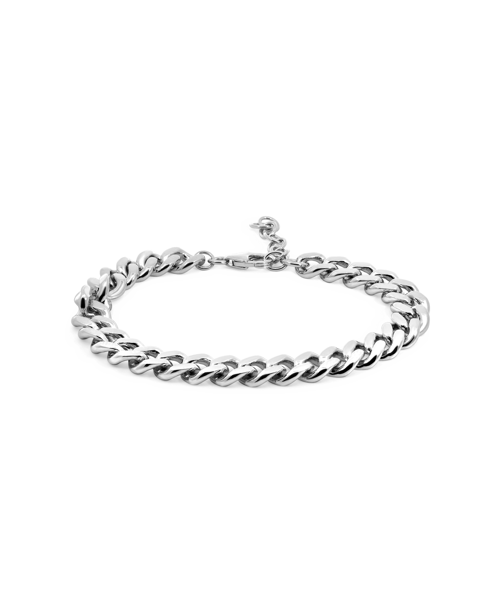 6.5-7.5" 7.5MM Bold Curb bracelet | Silver