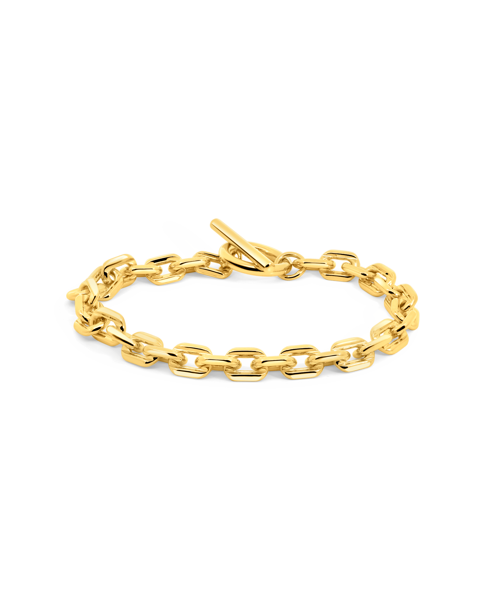 7" 6MM Rolo Toggle bracelet | Silver Vermeil