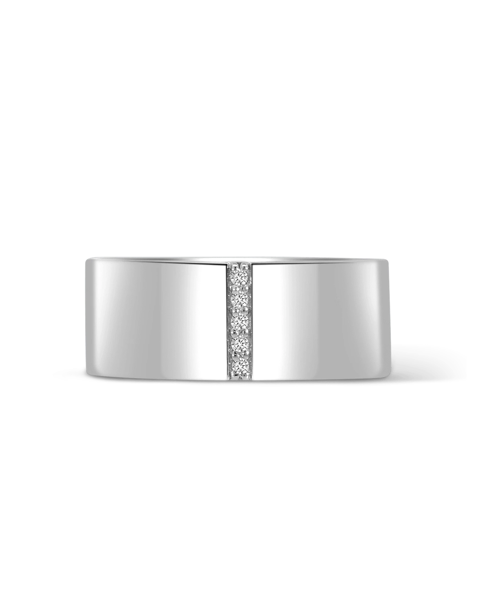 7MM Cigar Band .01 Carat TW Diamond | 10kt White Gold