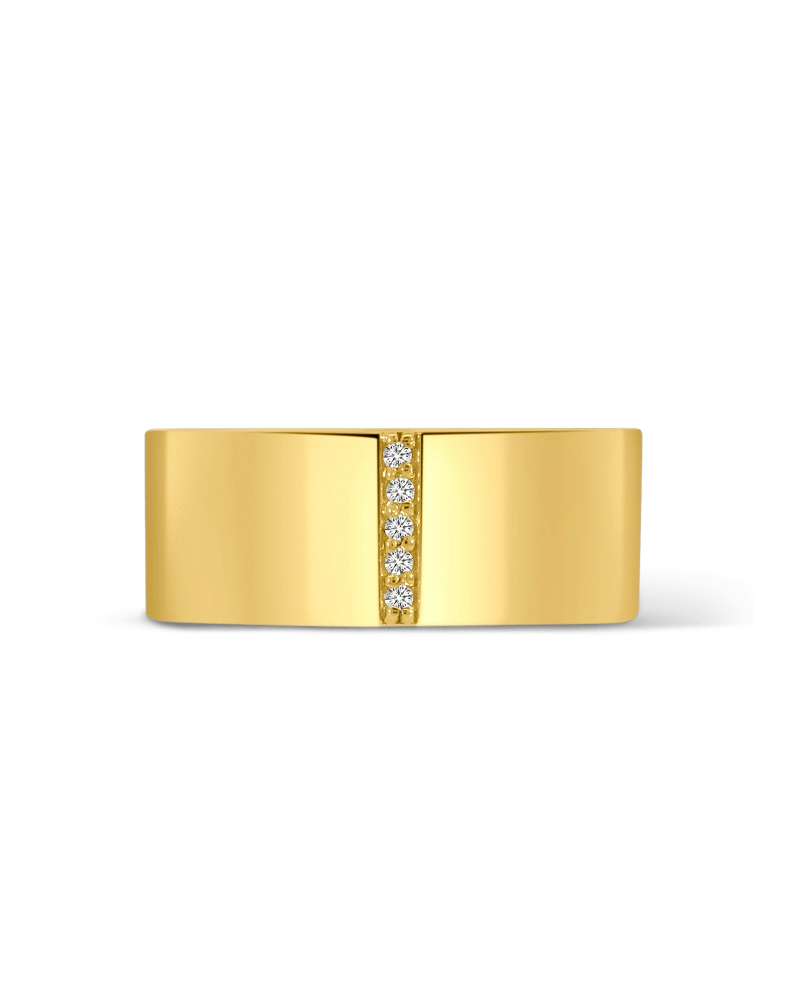 7MM Cigar Band .01 Carat TW Diamond | 10kt Yellow Gold