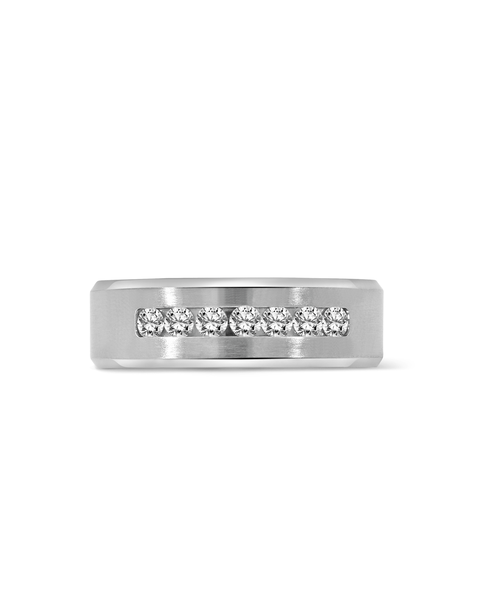 7MM Wedding band .35 Carat TW Diamond | 10kt White Gold