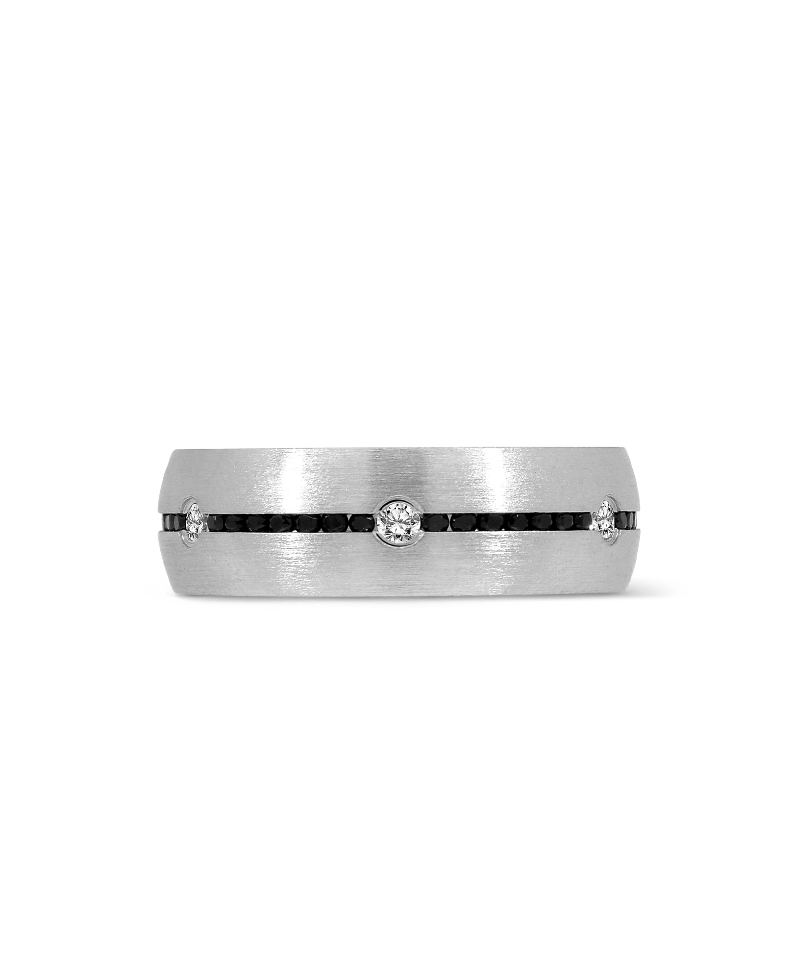 7MM Wedding band .73 Carat TW Black Enhanced & White Diamond | 10kt White Gold