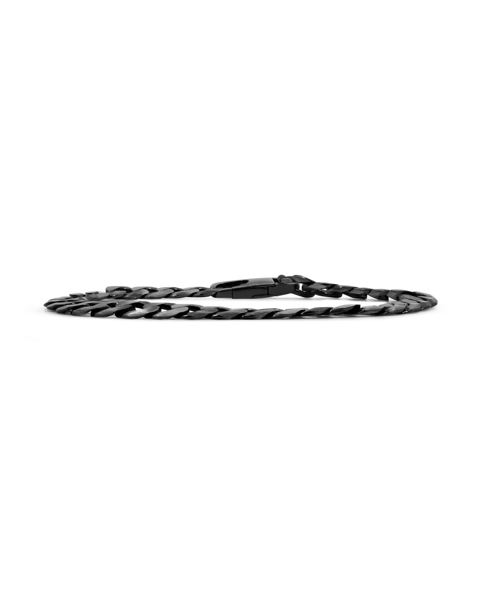 8.5" Brushed Gunmetal Curb Bracelet | Silver