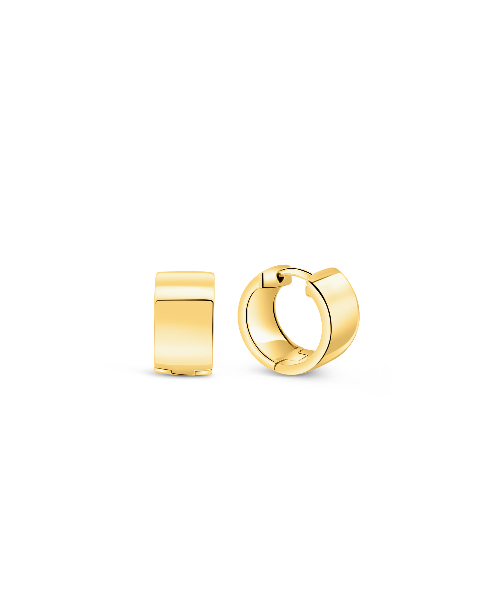 8.5MM Cigar Hoop Earrings | Silver Vermeil