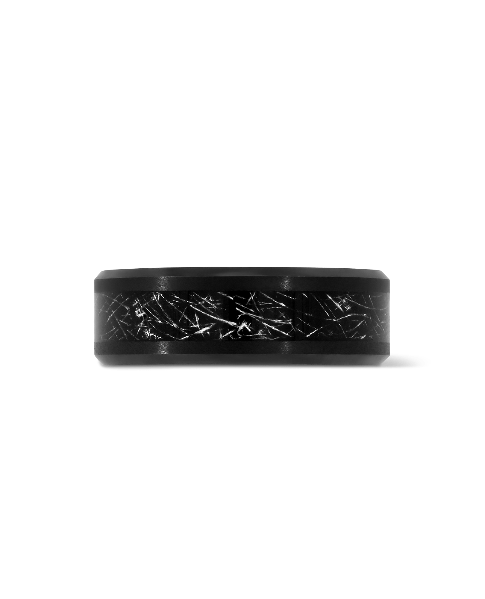 8MM Scratch Inlay Band | Tungsten