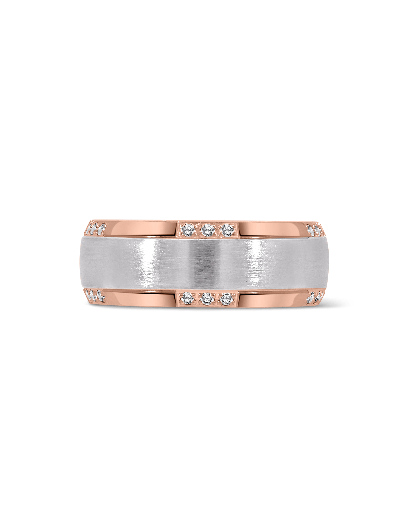 8MM Wedding band .21 Carat TW Diamond | 10kt Rose & White Gold