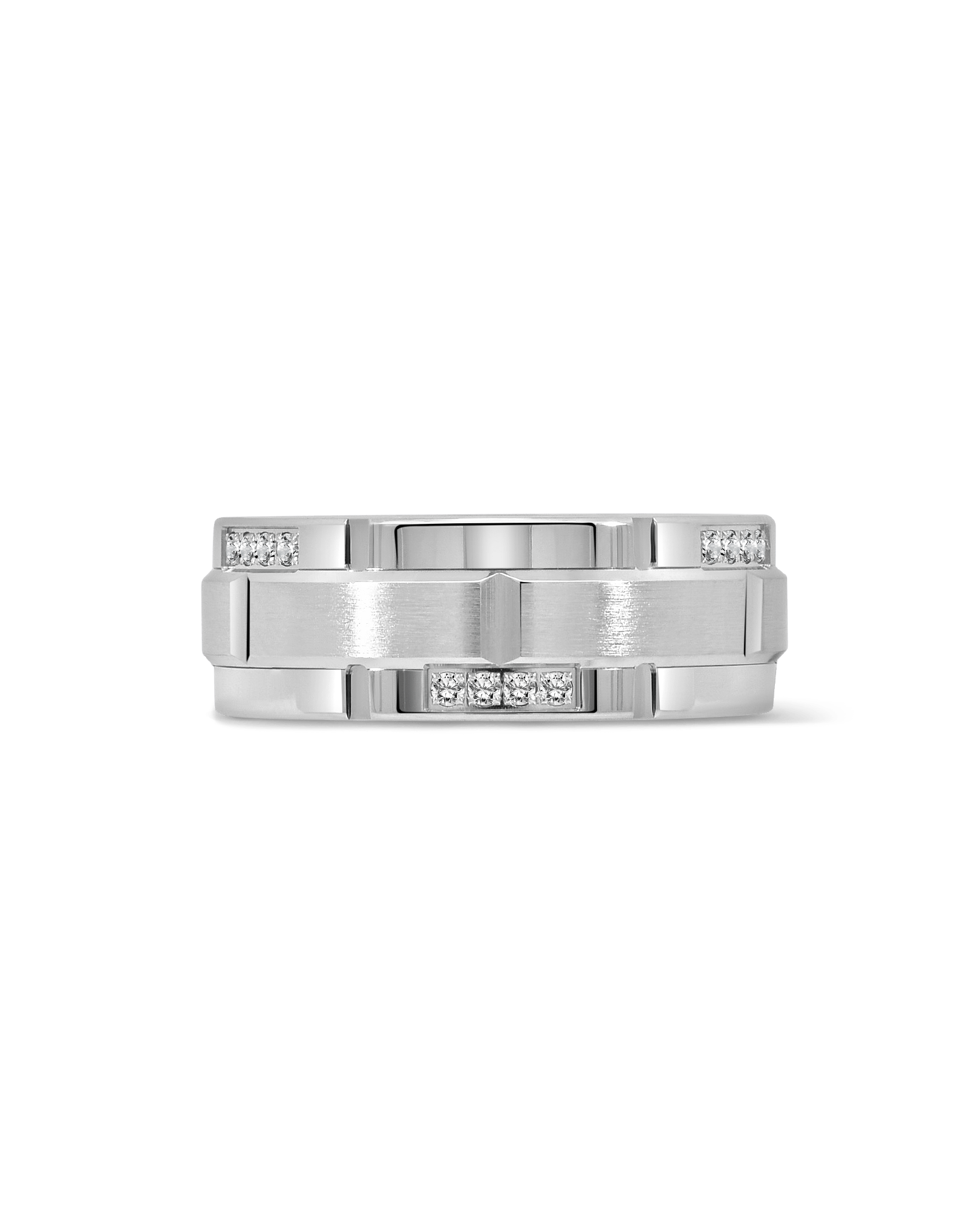 8MM Wedding band .24 Carat TW Diamond | 10kt White Gold