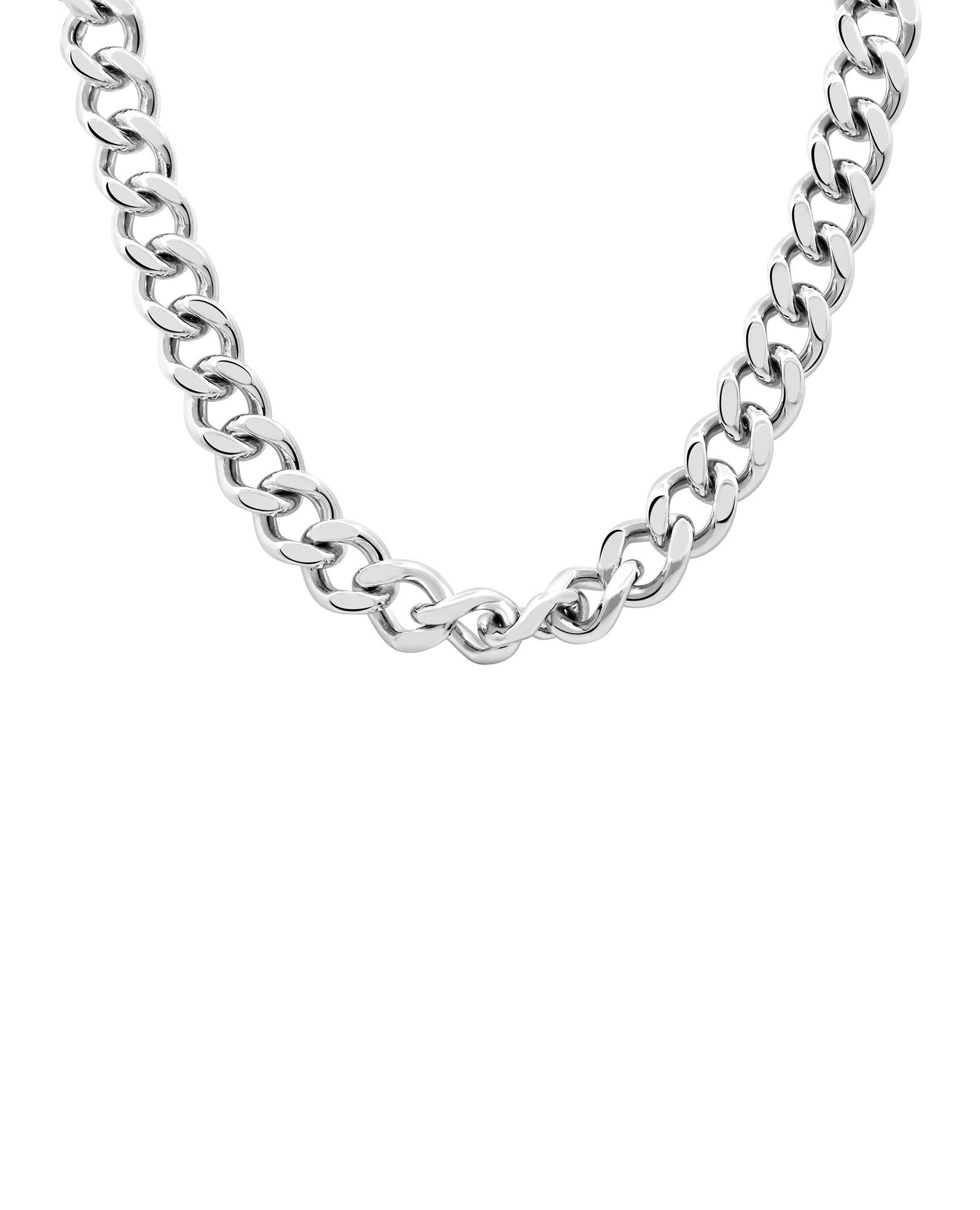 15-17.5" 9.5MM Bold Curb chain | Silver