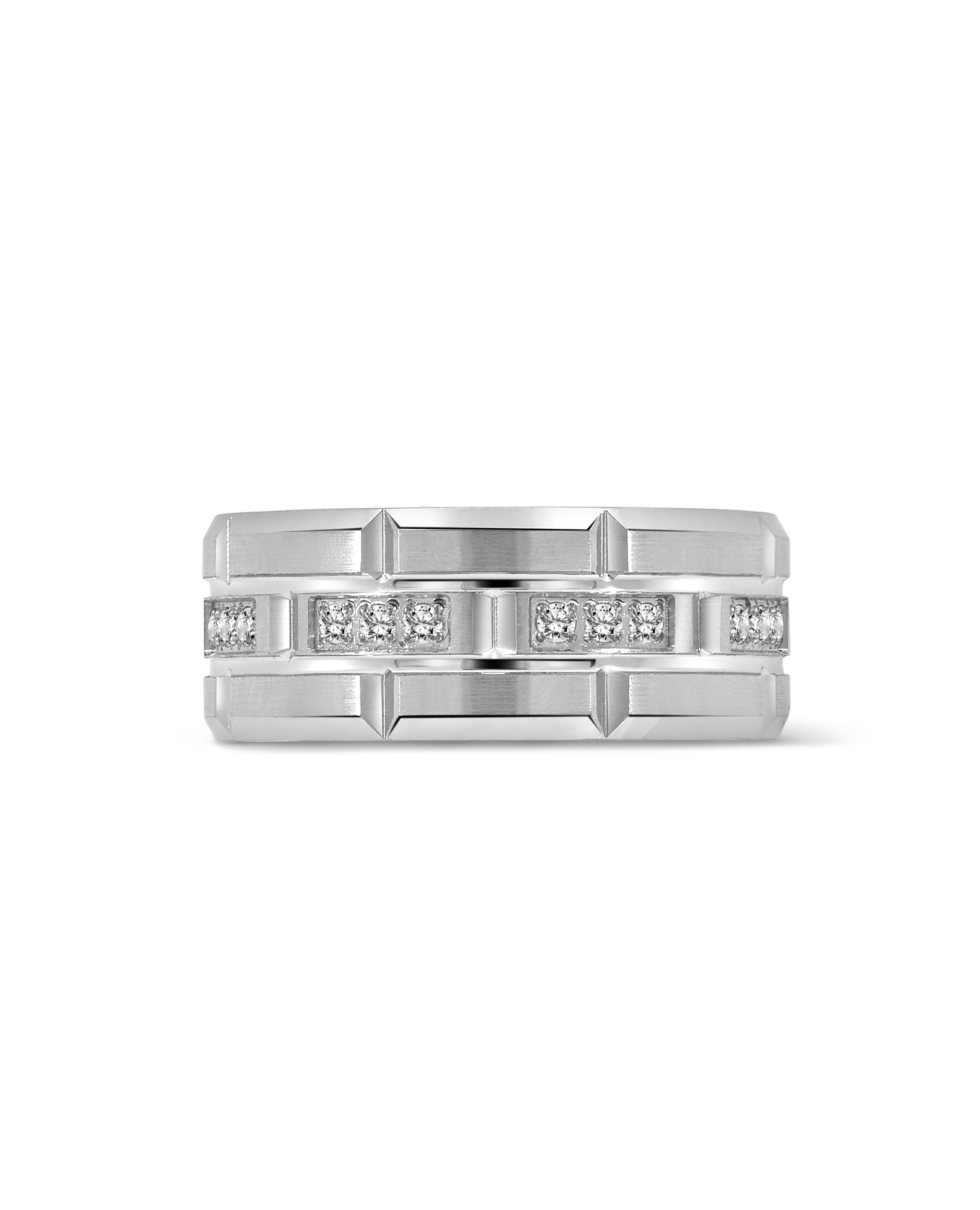 9MM Wedding band .27 Carat TW Diamond | 10kt White Gold