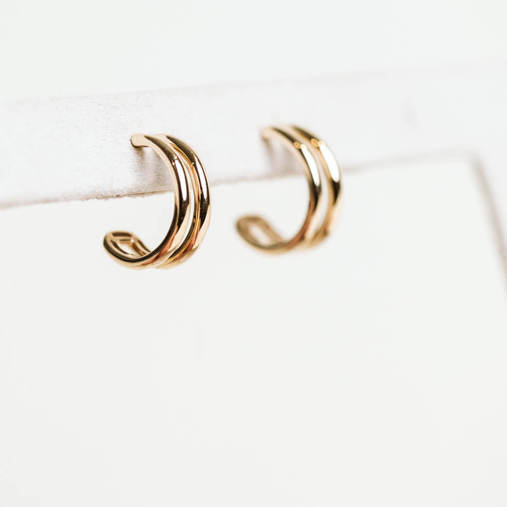 Two Row Earrings - 10KT Yellow Gold