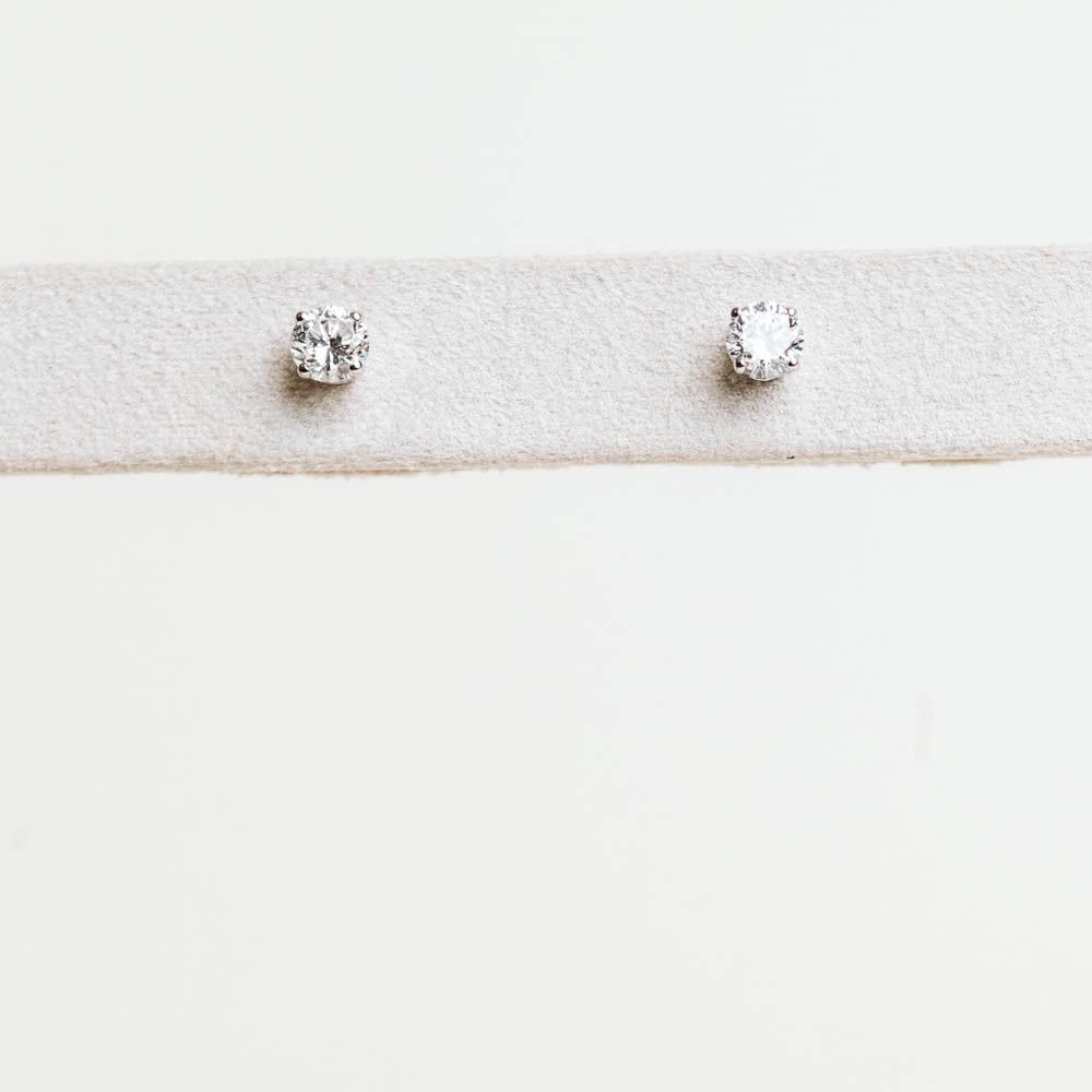 Stud Earrings Lab Grown Diamond | 14kt White Gold