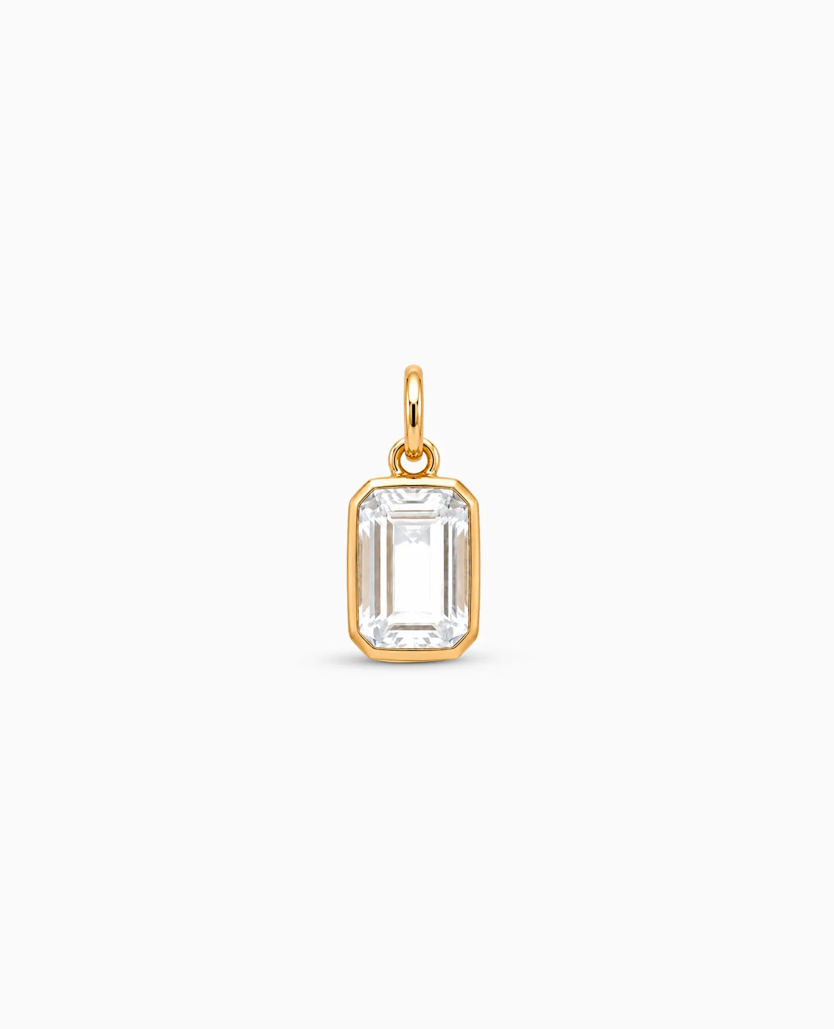 White Topaz Pendant Charm | 10kt Yellow Gold