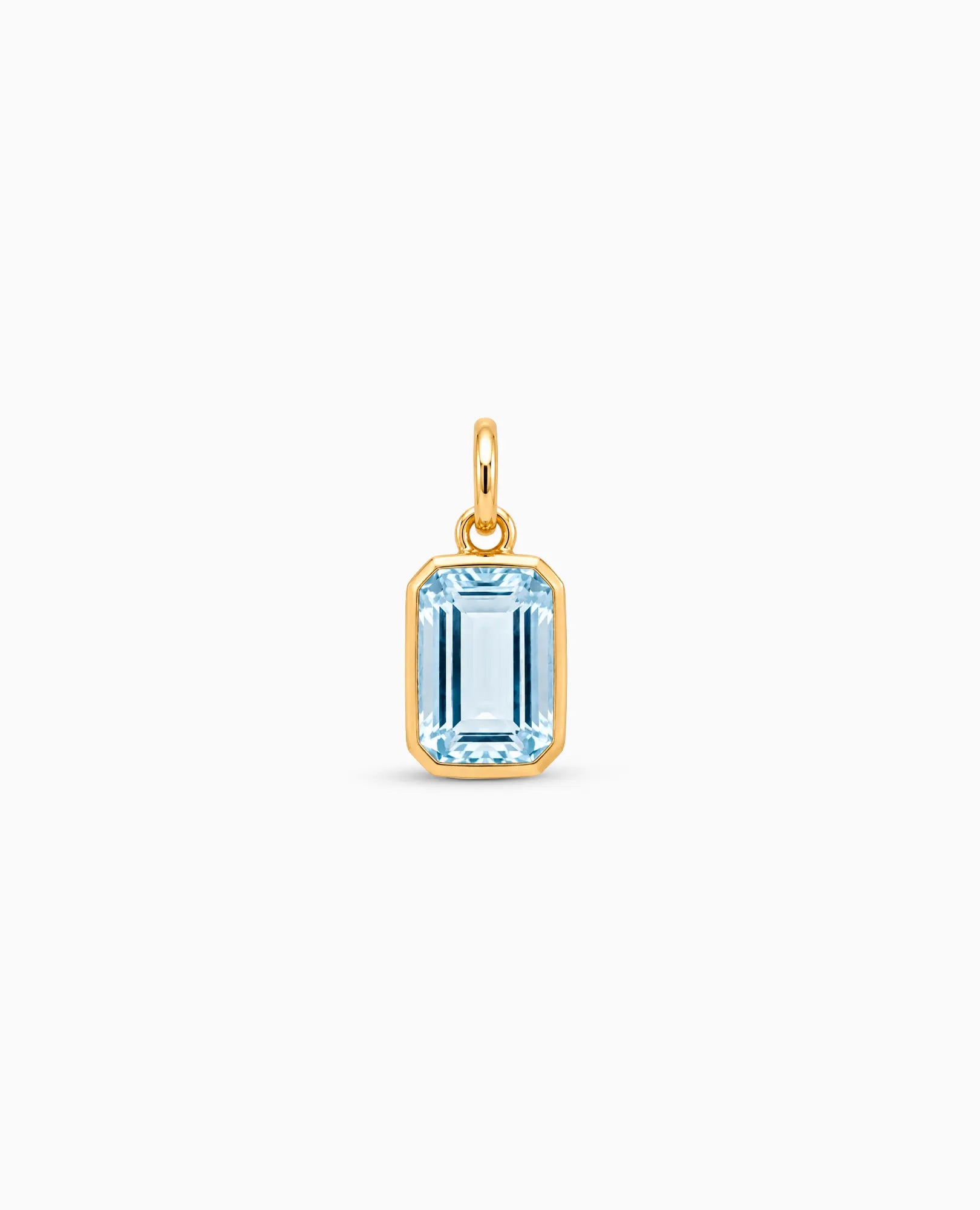 Aquamarine Pendant Charm | 10kt Yellow Gold