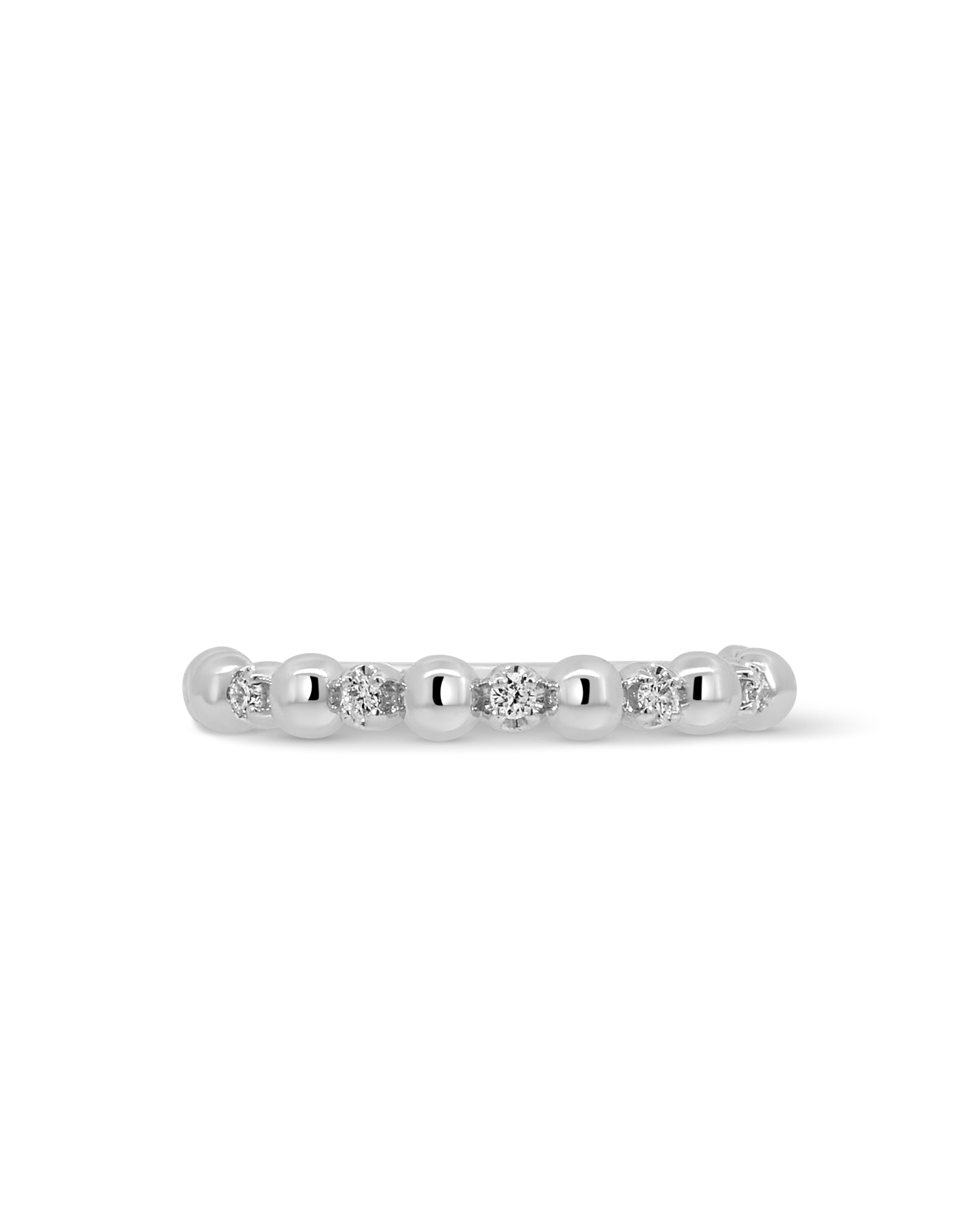 Beaded Ring .11 Carat TW Diamond | 10kt White Gold