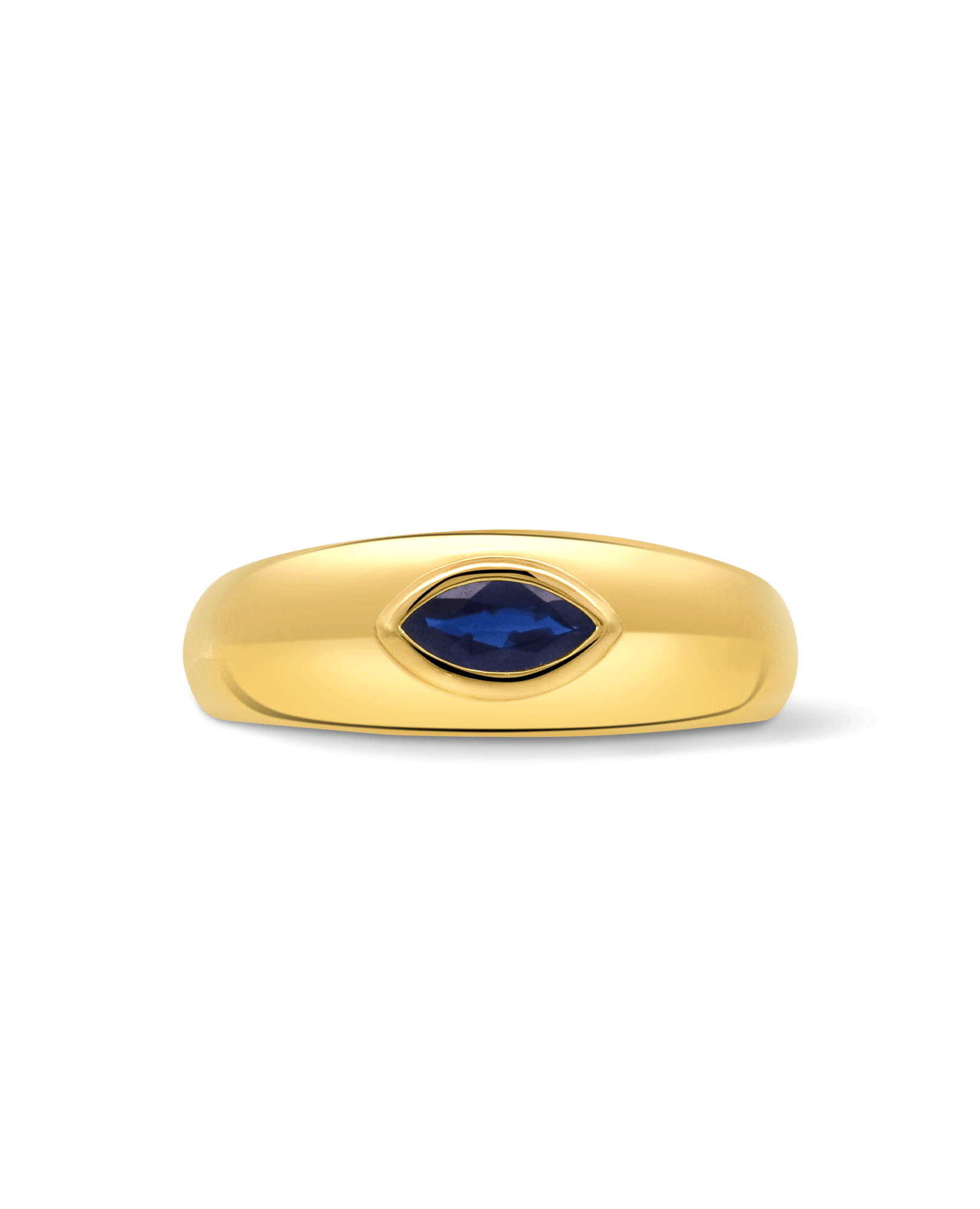 Bezel Blue Sapphire Ring | 10kt Yellow Gold
