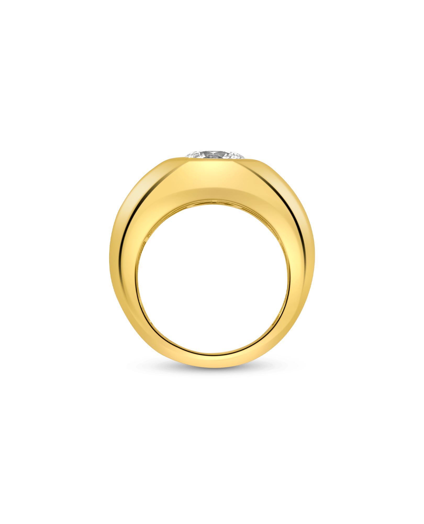 Bezel Engagement Ring 2.09 Carat Lab-grown Round Brilliant Diamond | 14kt Yellow Gold
