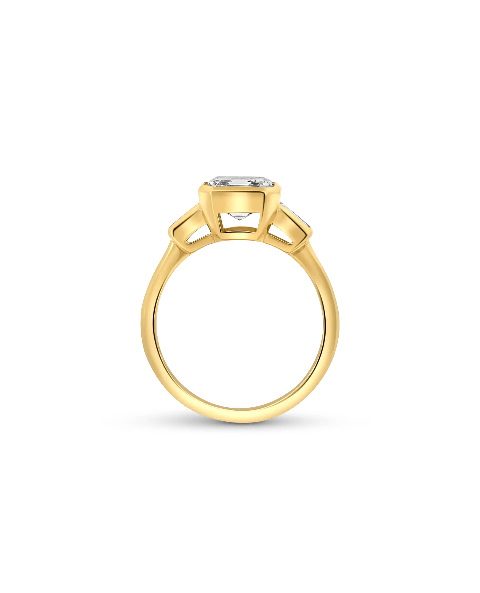 Bezel Engagement Ring 2.24 Carat TW Lab-grown Square Emerald Diamond | 14kt Yellow Gold