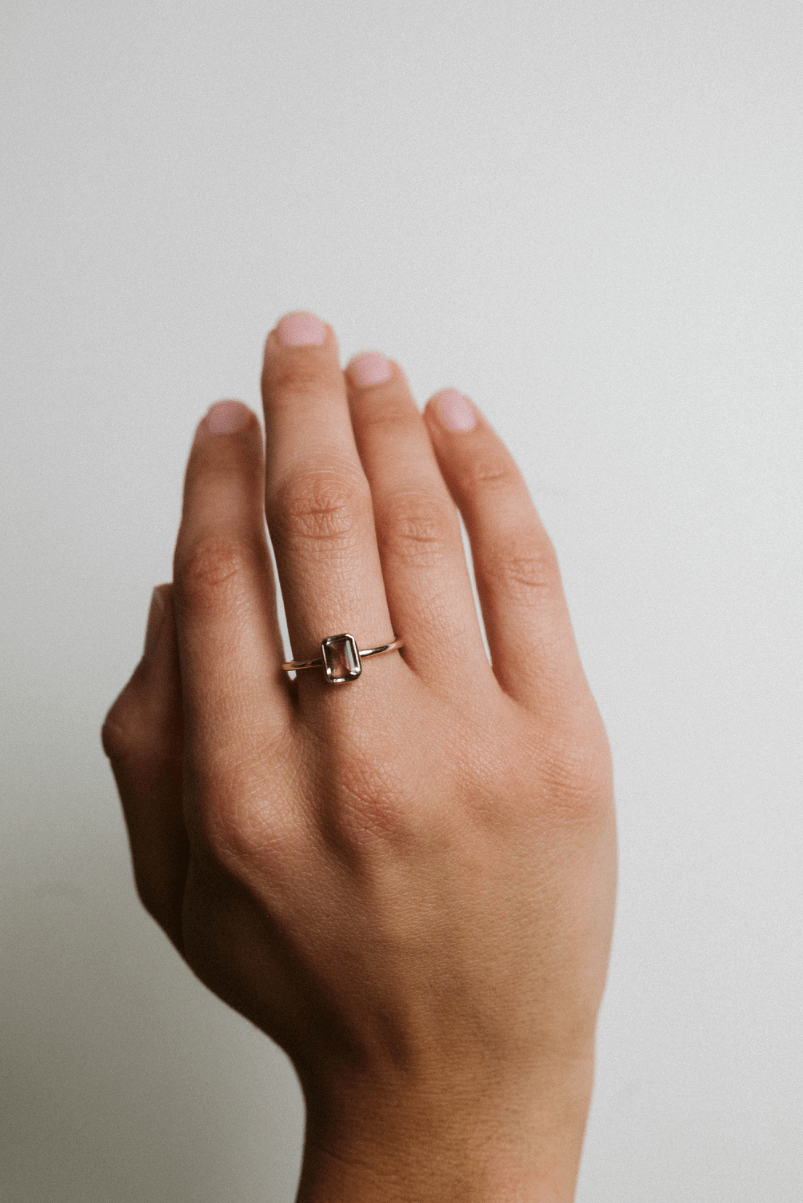 Bezel Solitaire Ring Ametrine | 14kt Yellow Gold