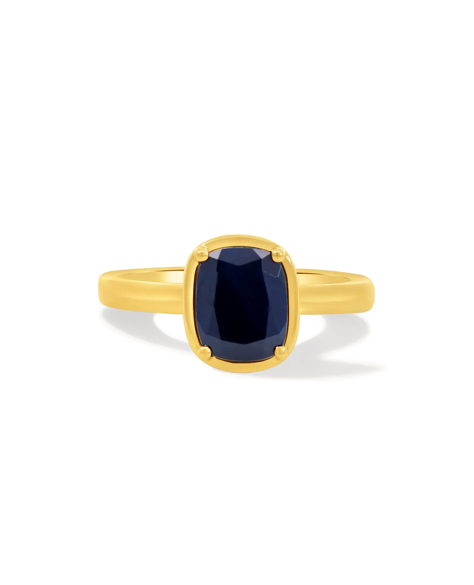 Blue Sapphire Cushion Cut Ring | 14kt Yellow Gold