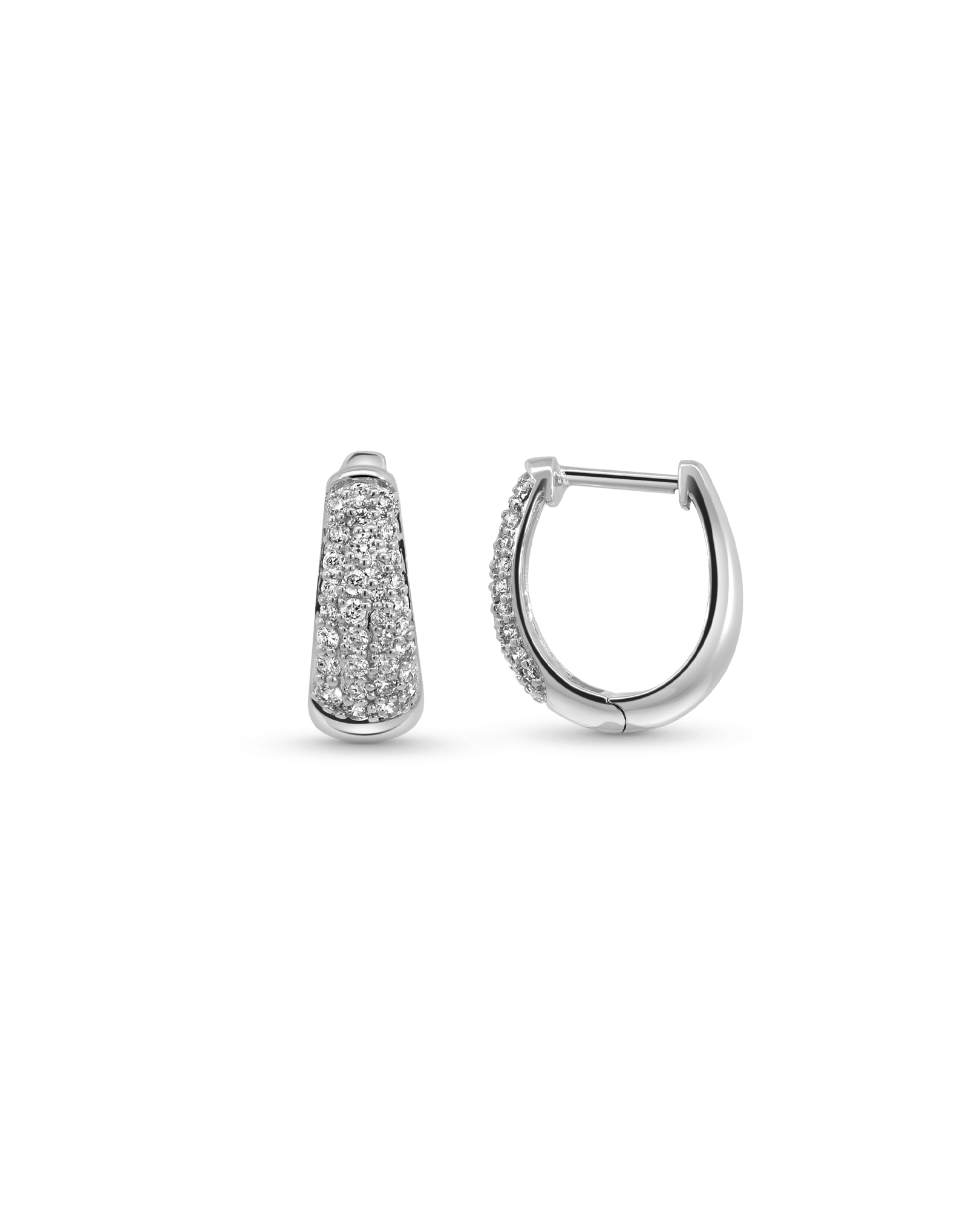 Bold Pave Earrings .50 Carat TW Diamonds | 14kt White Gold