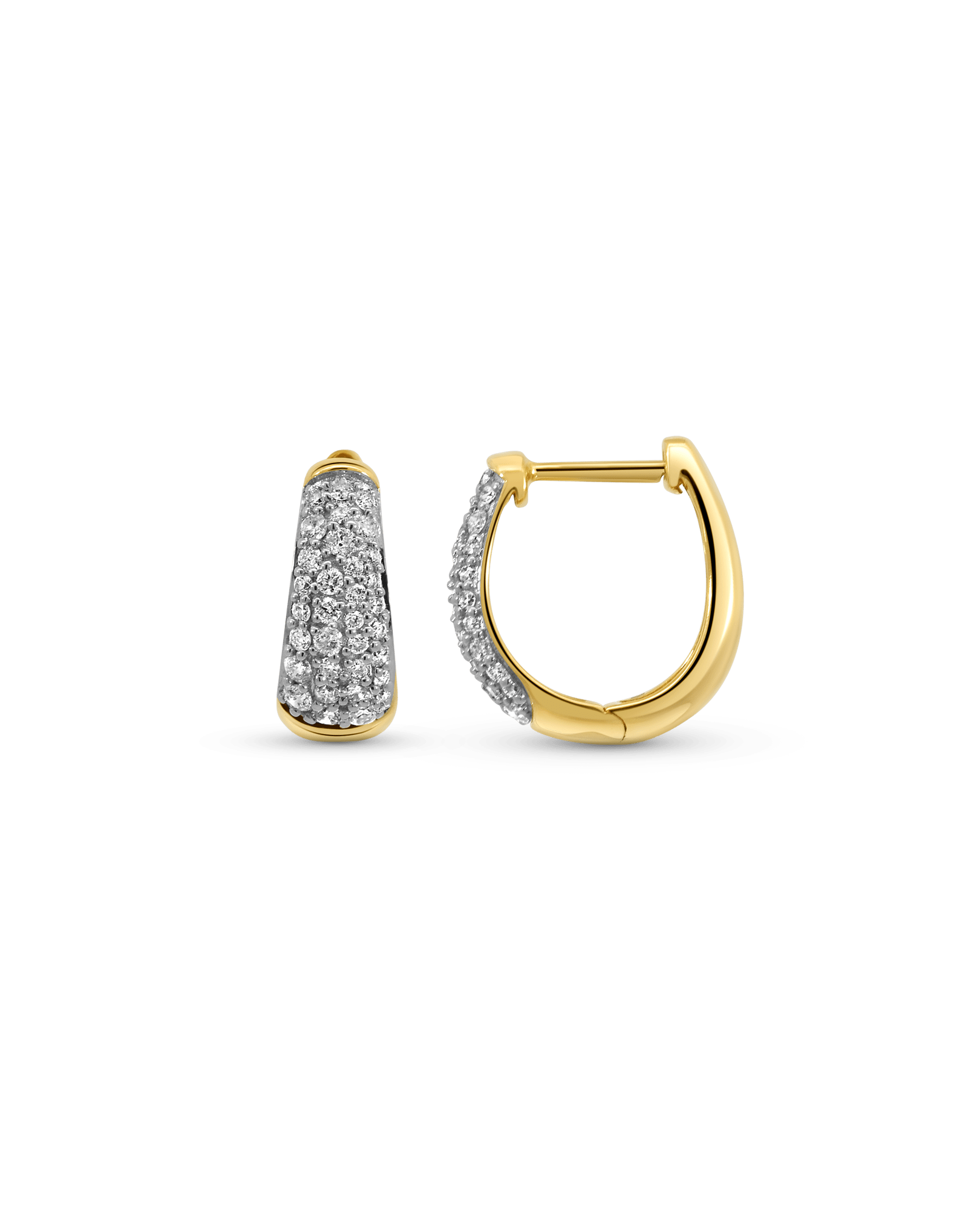 Bold Pave Earrings .50 Carat TW Diamonds | 14kt Yellow Gold