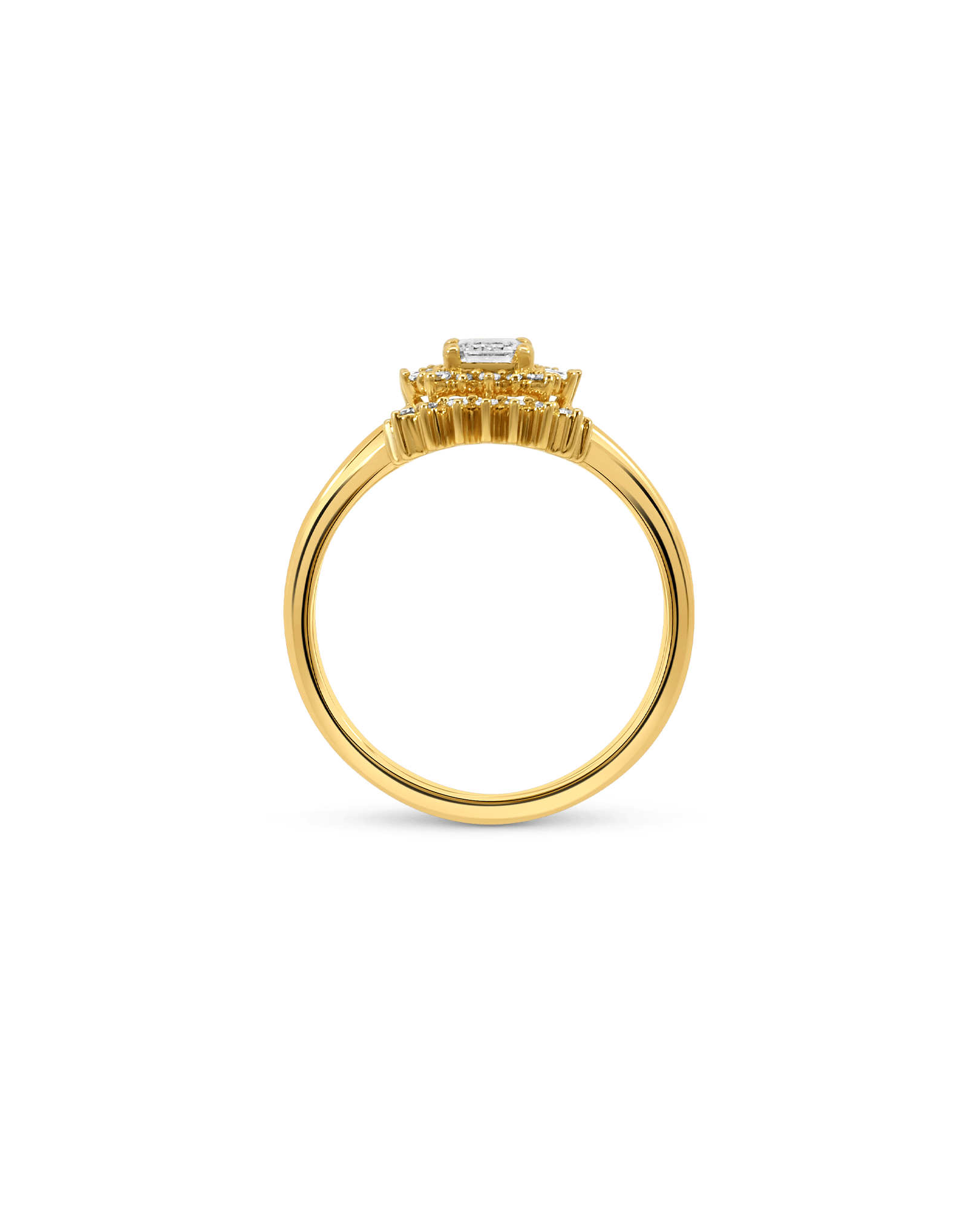 Bridal Set .70 Carat TW Emerald Cut Diamond | 14kt Yellow Gold