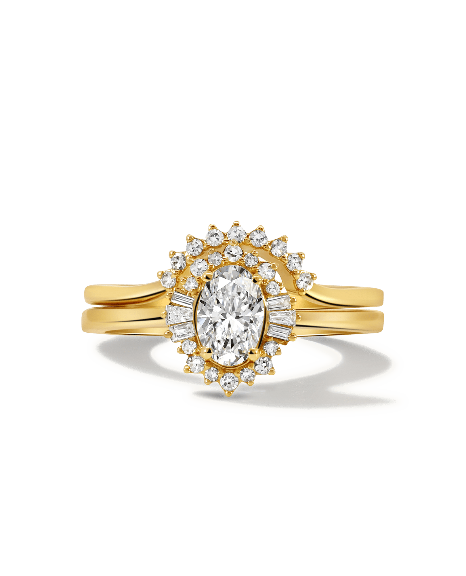 Bridal Set .70 Carat TW Oval Diamond | 14kt Yellow Gold