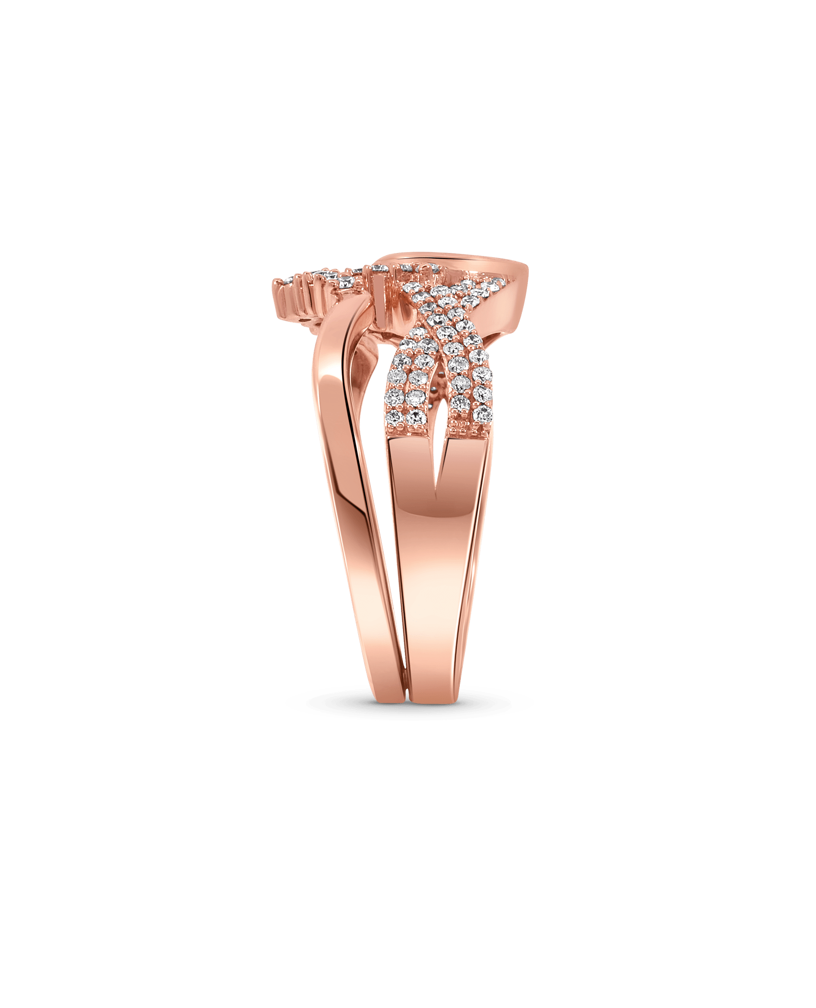 Bridal Set .82 Carat TW Pear Shaped Diamond | 14kt Rose Gold