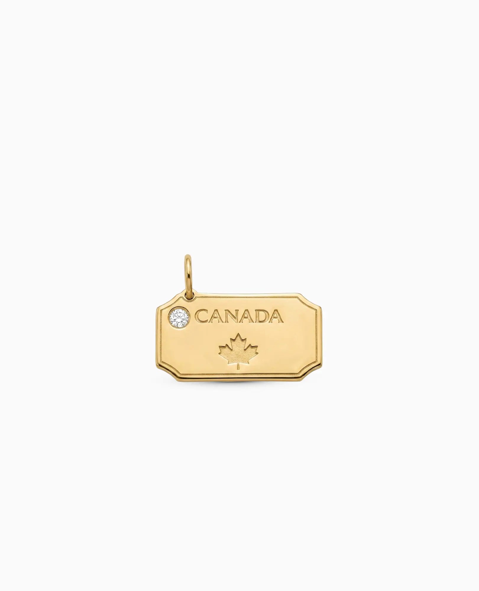 Canada Pendant Charm .02 Carat TW Diamonds | 10kt Yellow Gold