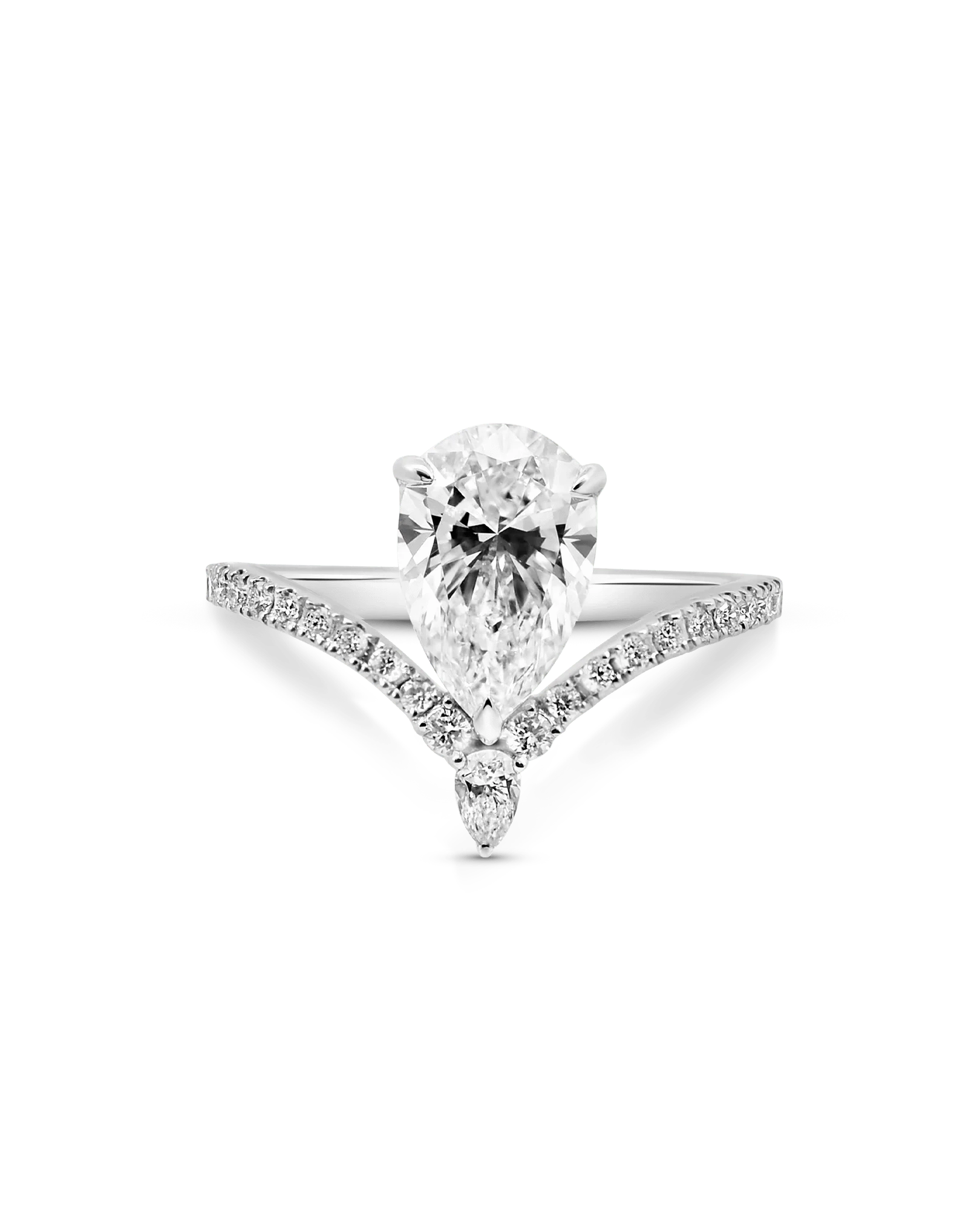 Chevron Engagement Ring 2.20 Carat TW Lab-Grown Diamond | 14kt White Gold