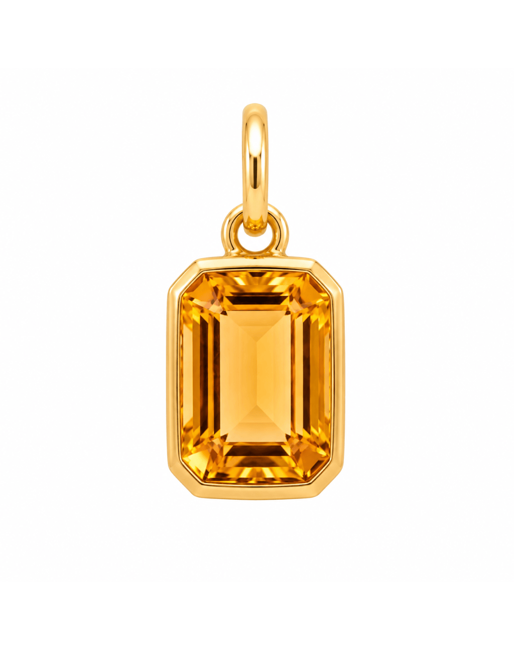 Citrine Pendant Charm | 10kt Yellow Gold